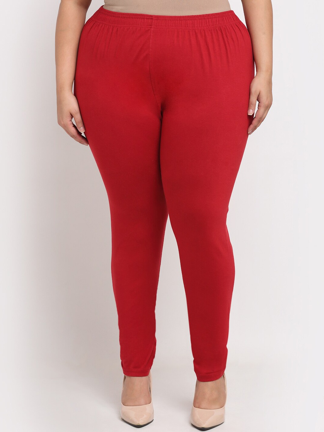 

TAG 7 PLUS Women Red Solid Ankle-Length Leggings