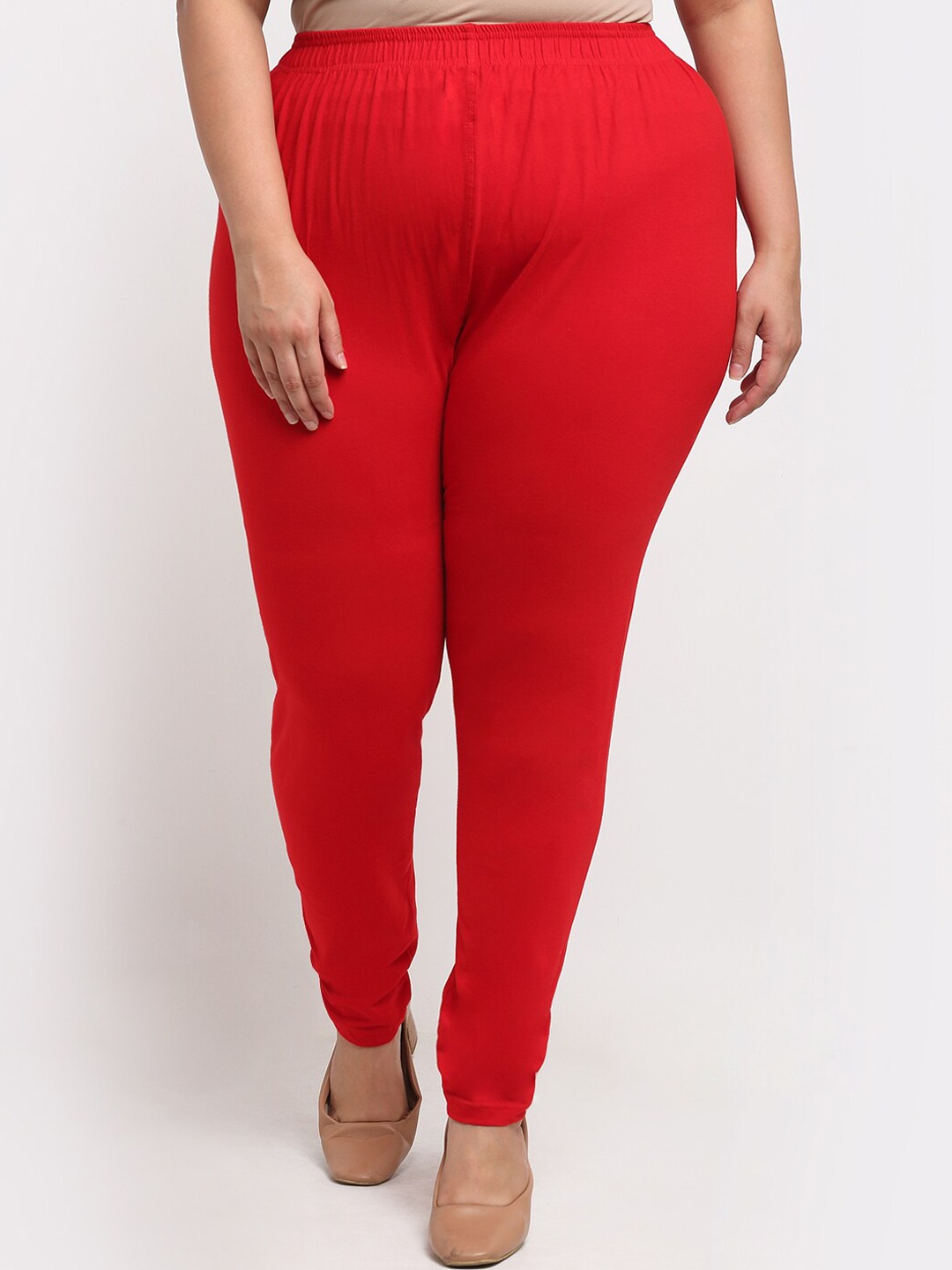 

TAG 7 PLUS Women Red Solid Ankle-Length Leggings