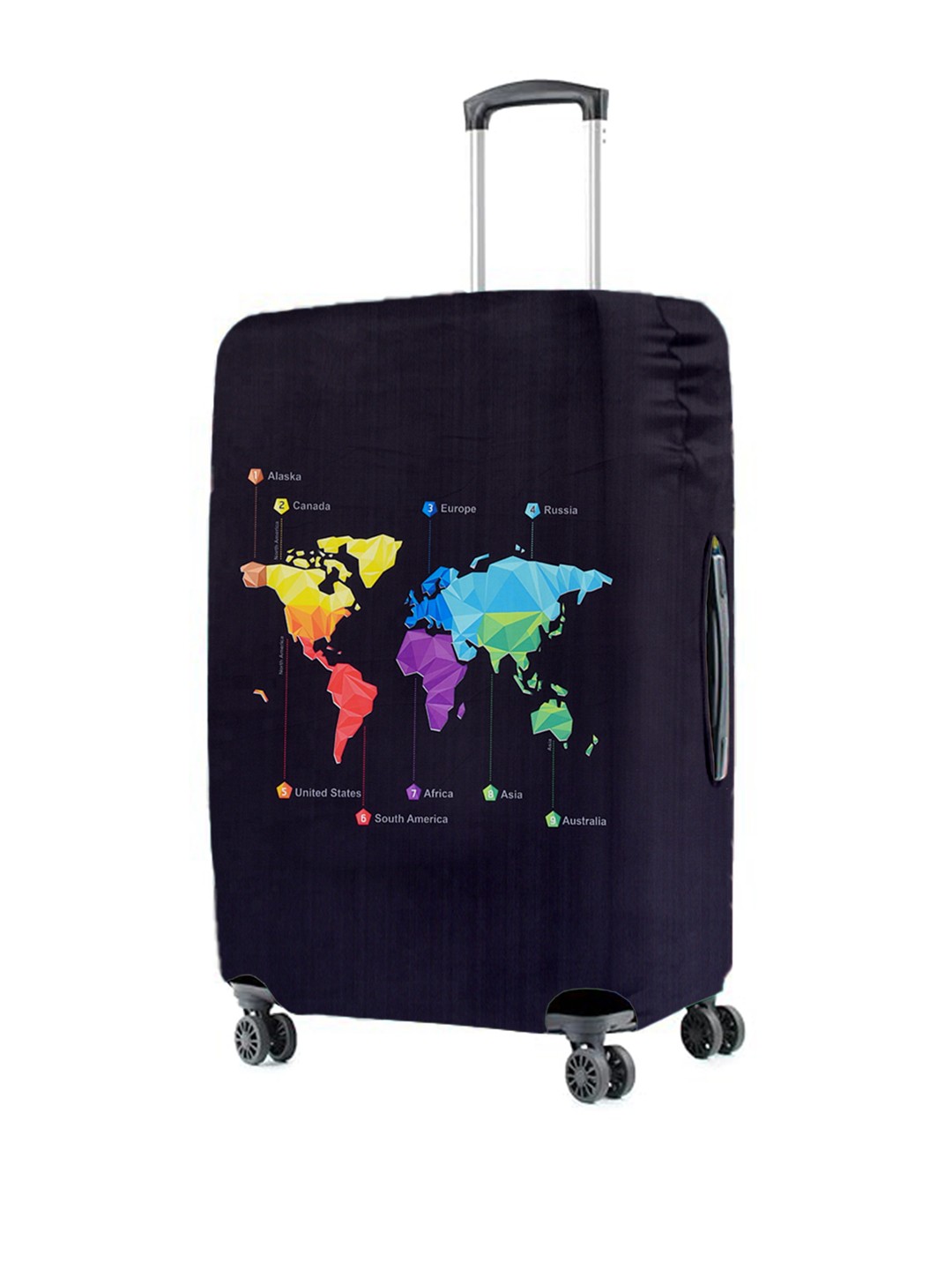 

Cortina Black Printed Protective Large Trolley Bag Cover, Navy blue