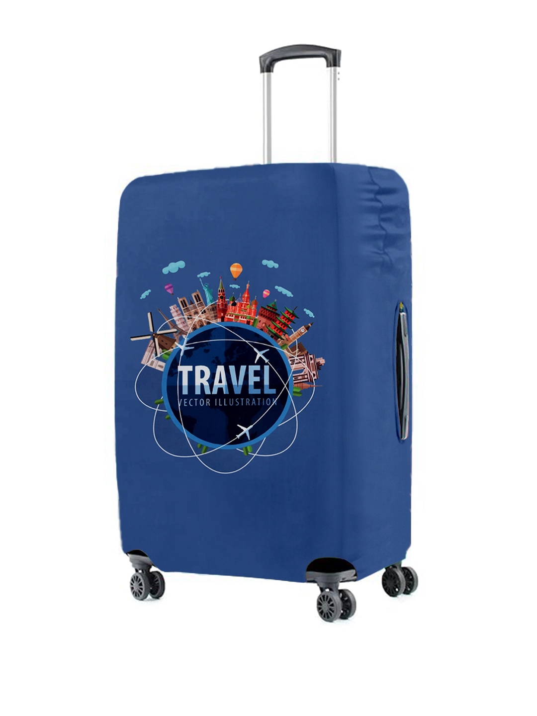 Cortina Blue Printed Protective Medium Trolley Bag Cover