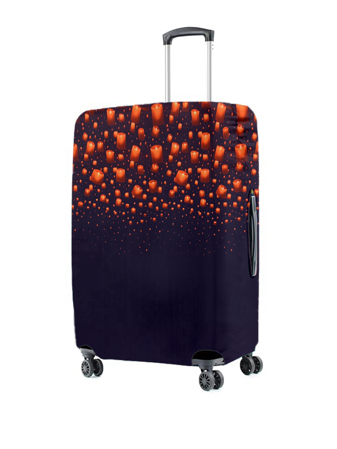 

Cortina Navy Blue & Orange Printed Protective Large Trolley Bag Cover
