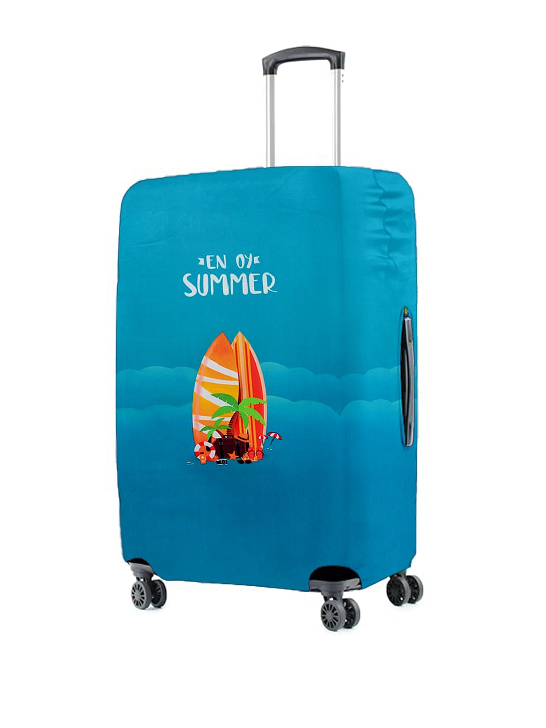 

Cortina Grey Printed Protective Small Trolley Bag Cover, Blue