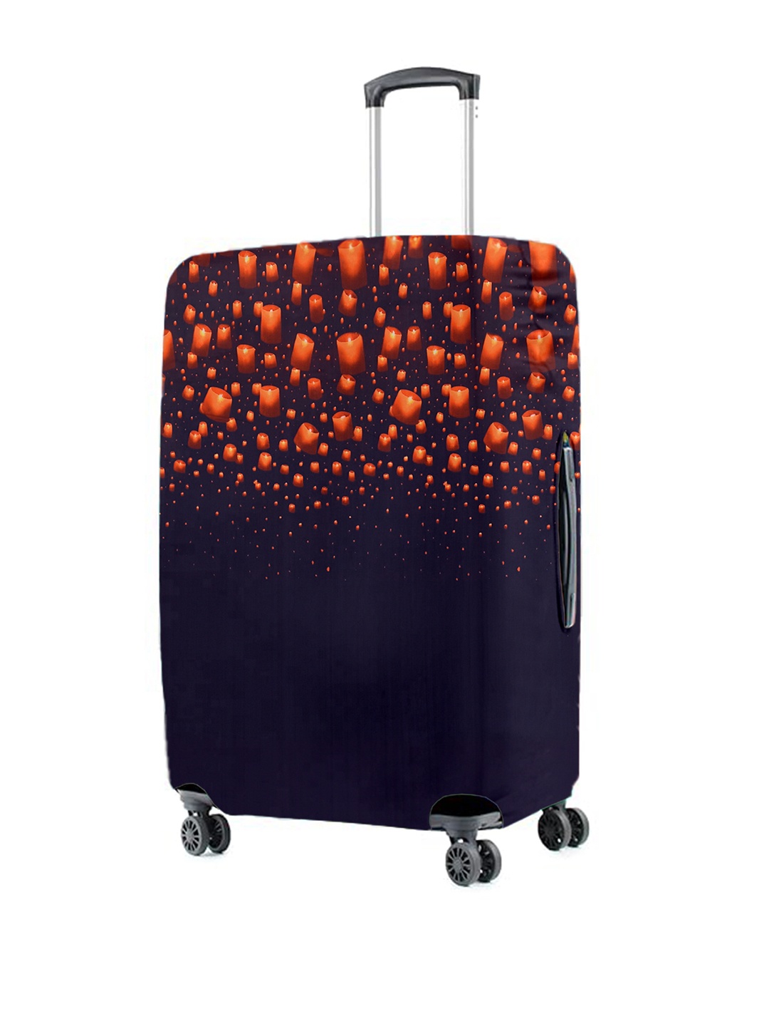 

Cortina Navy Blue & Orange Printed Protective Medium Trolley Bag Cover