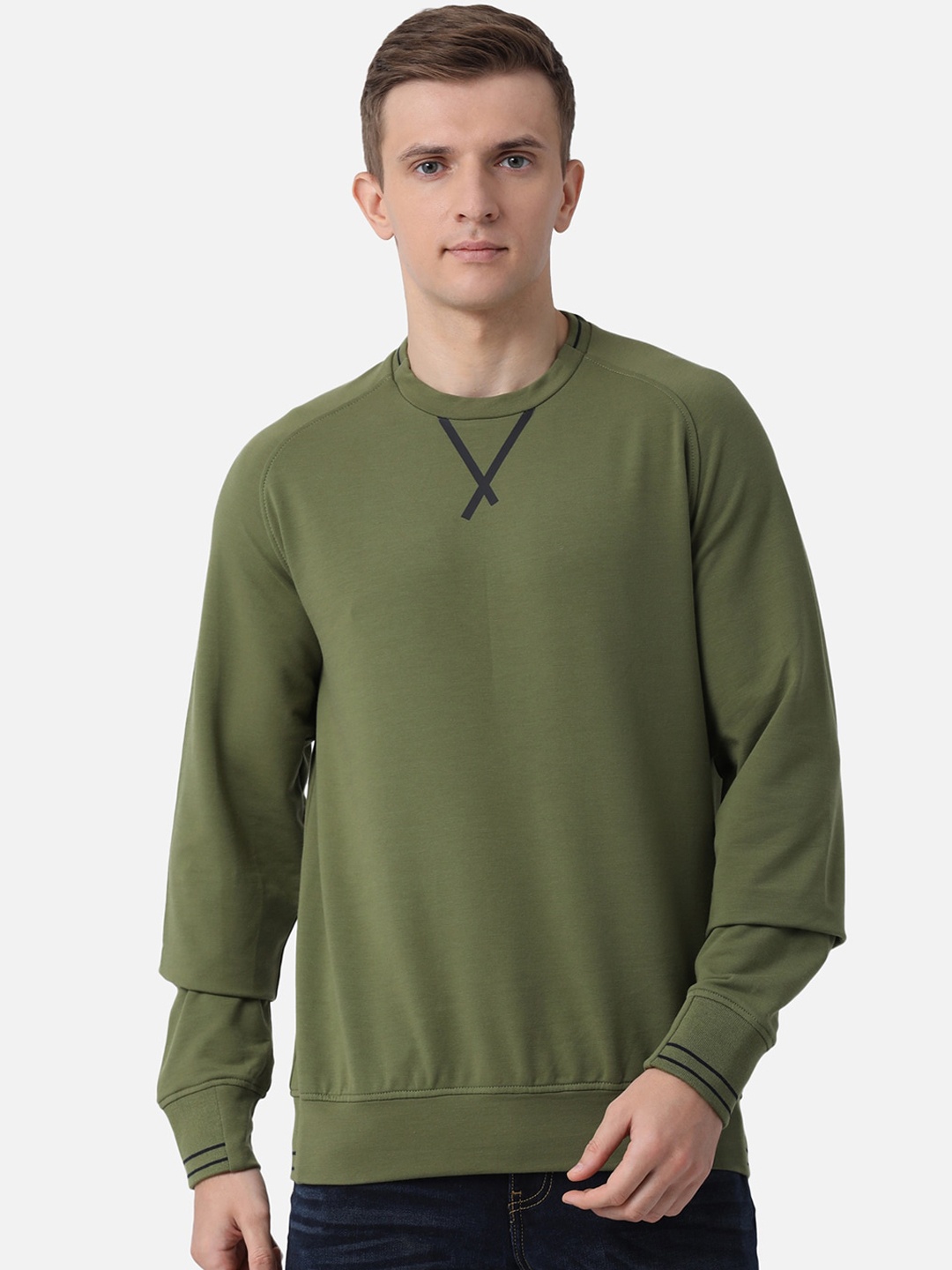 

t-base Men Olive Green Sweatshirt