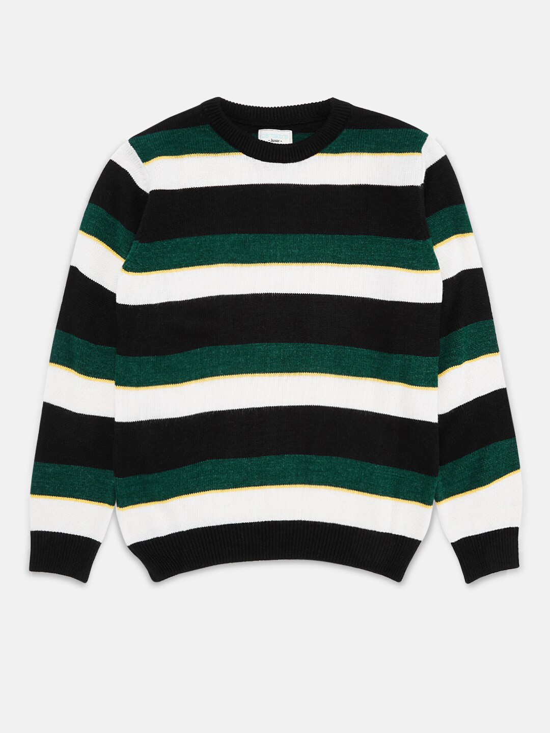 

Pantaloons Junior Boys Black & Green Colourblocked Pullover