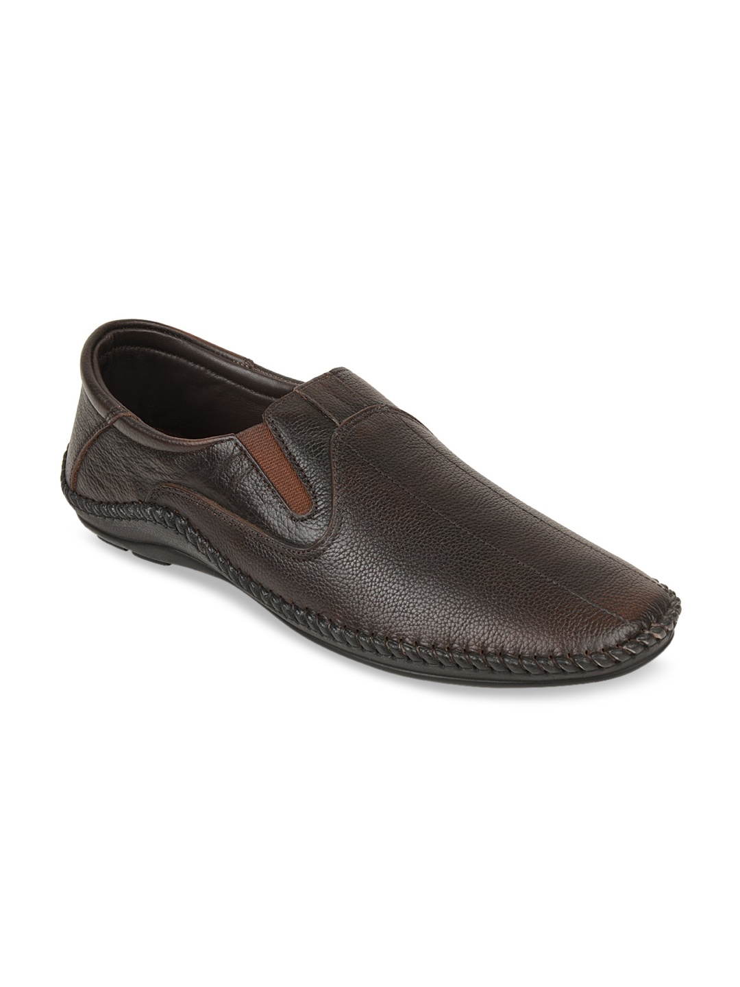 

Regal Men Brown Textured Leather Lightweight Loafers
