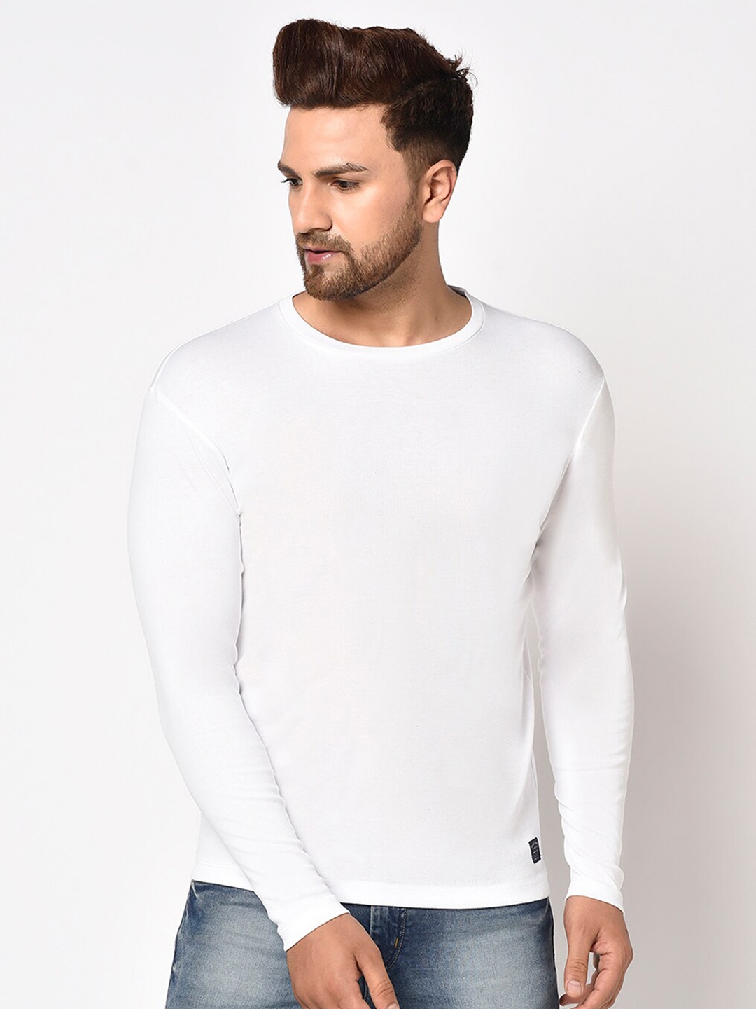 

METTLE Men White Raw Edge T-shirt