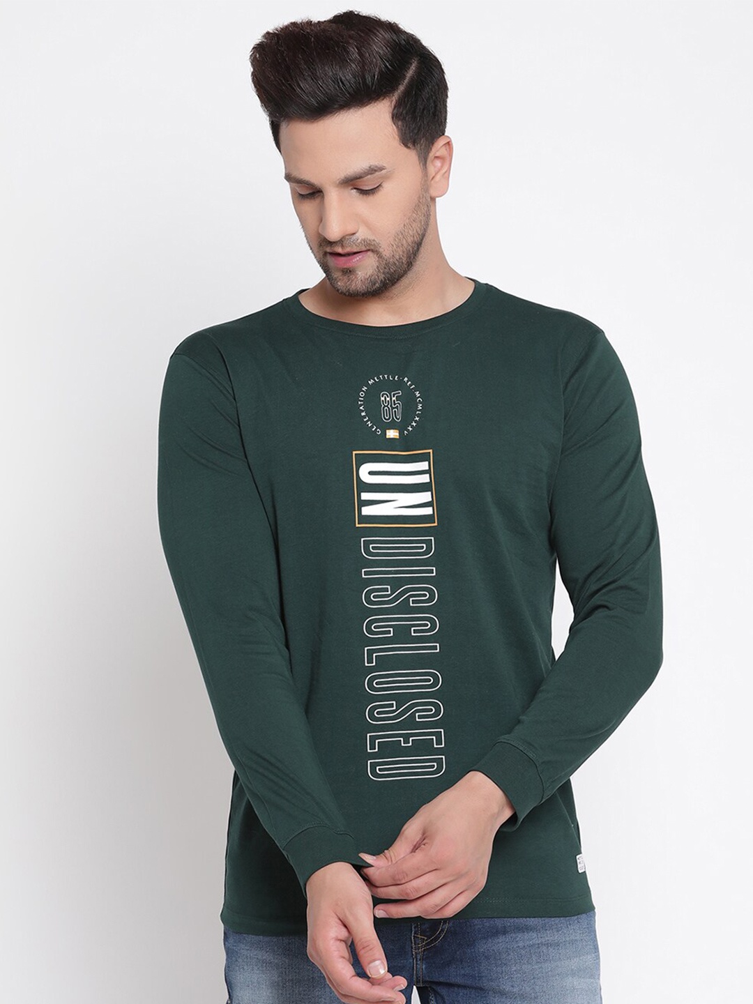 

METTLE Men Green Typography Printed T-shirt