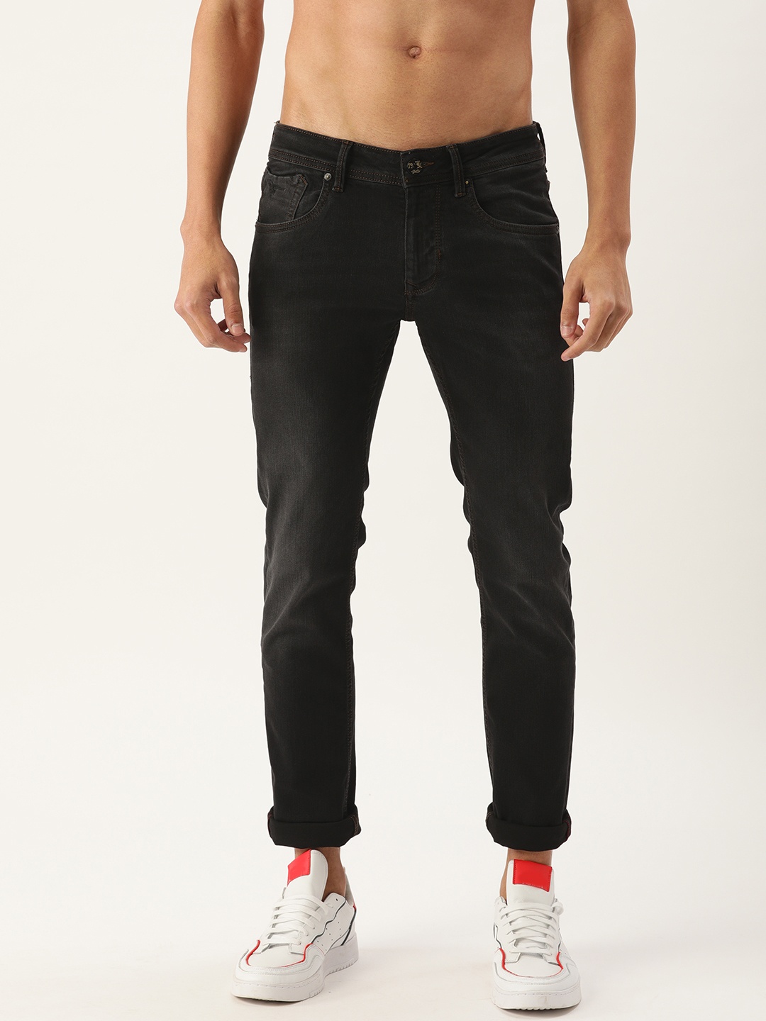 

Flying Machine Men Black Jackson Skinny Fit Low-Rise Light Fade Stretchable Jeans