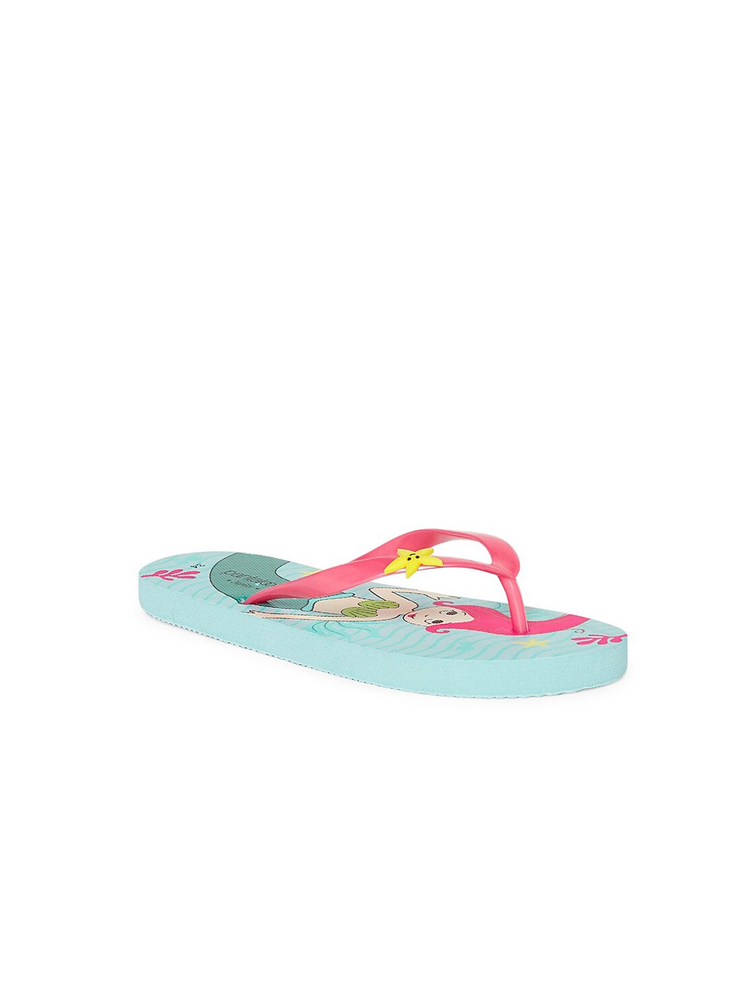 

Pantaloons Junior Girls Green & Pink Mermaid Printed Thong Flip Flops, Sea green