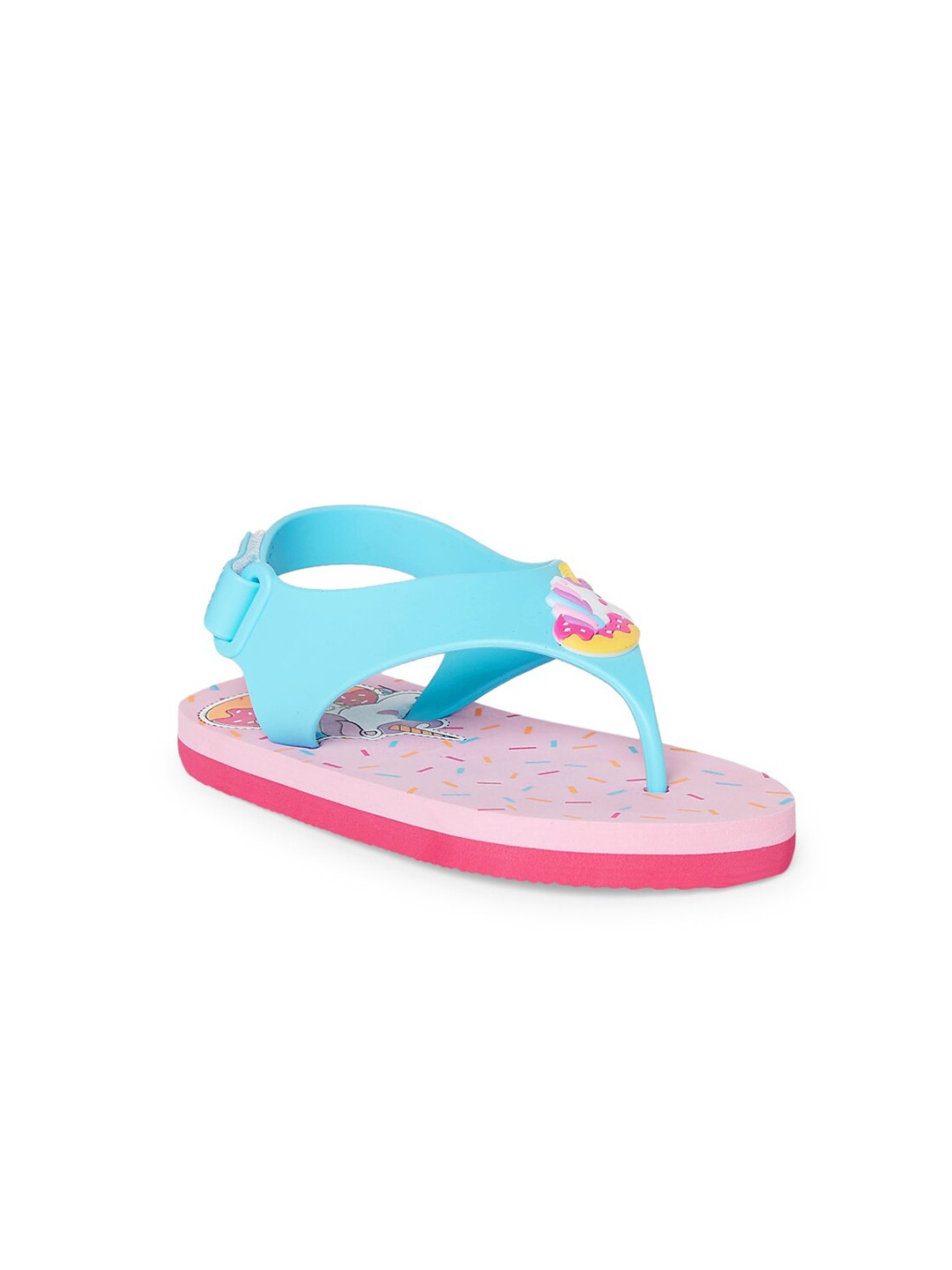 

Pantaloons Junior Girls Blue & Pink Printed Thong Flip Flops