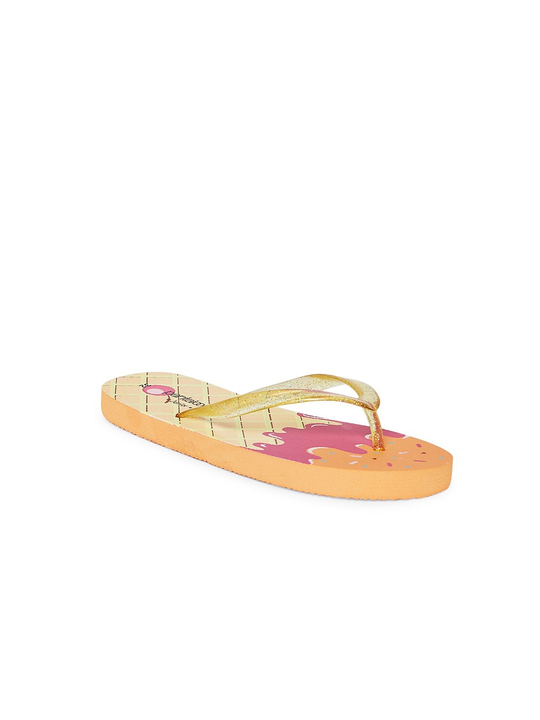 

Pantaloons Junior Girls Yellow & Pink Printed Thong Flip-Flops