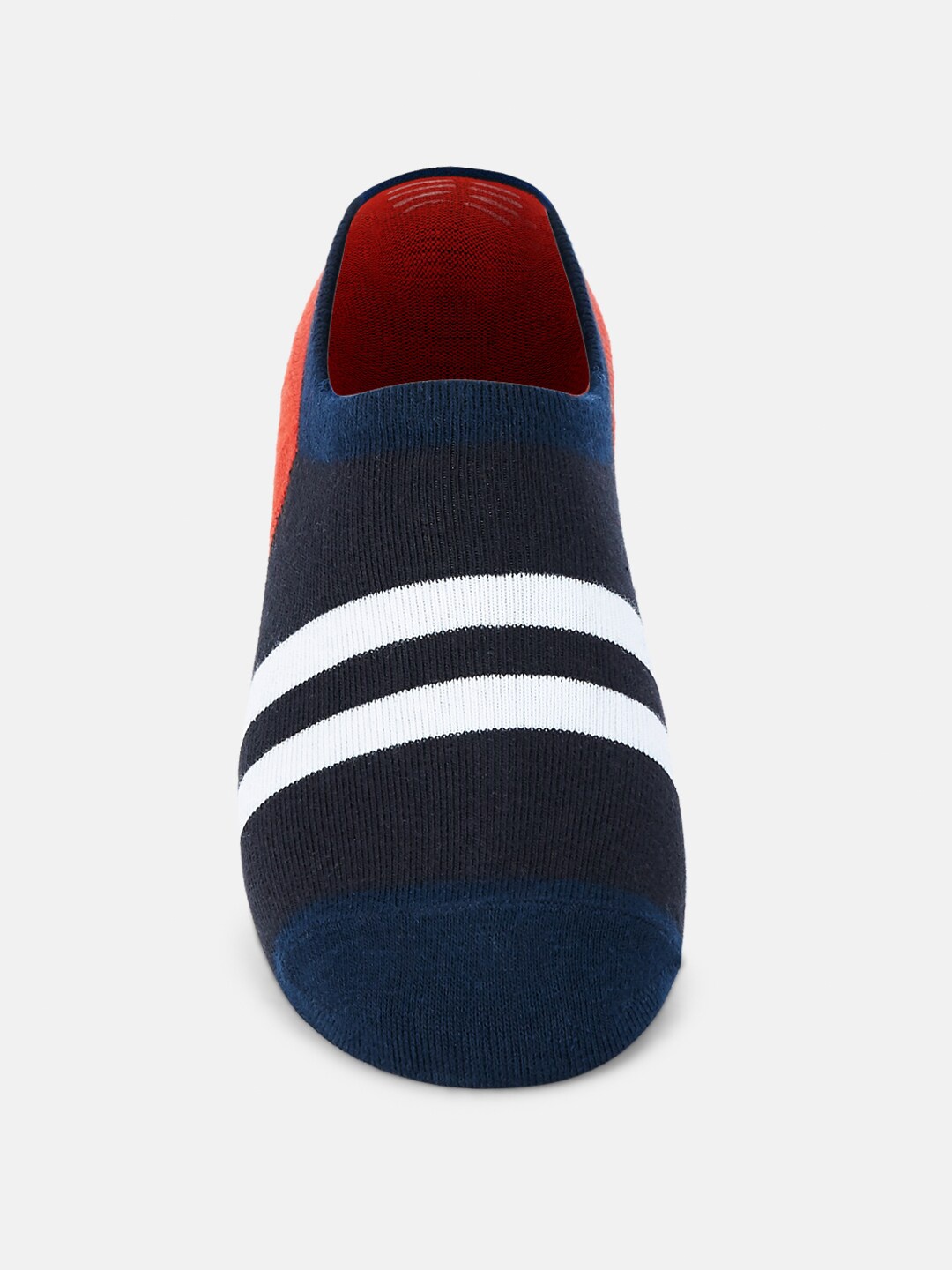 

Ajile by Pantaloons Men Red & Navy Blue Striped Shoe Liners