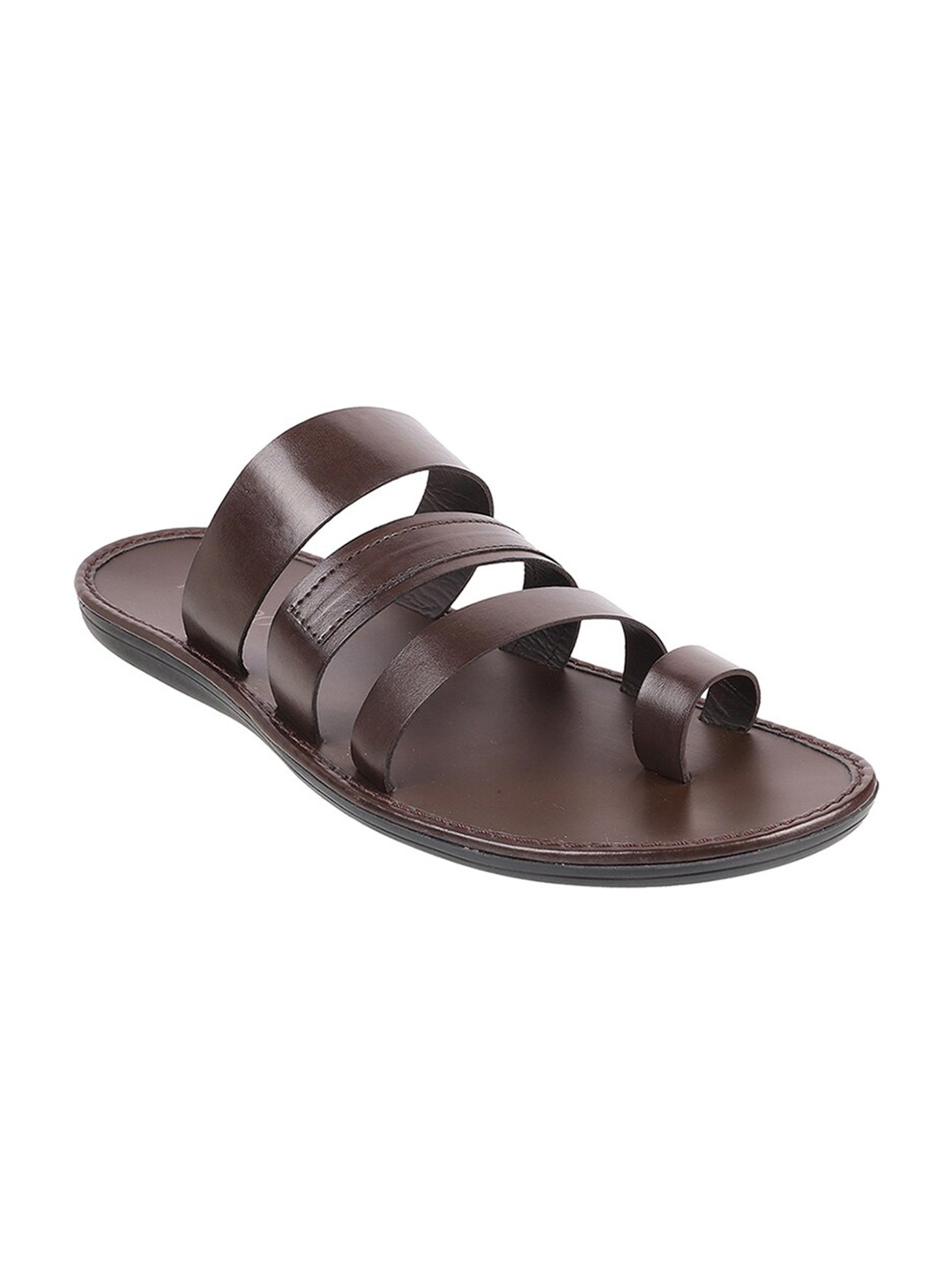 

Metro Men Brown Leather Comfort Sandals