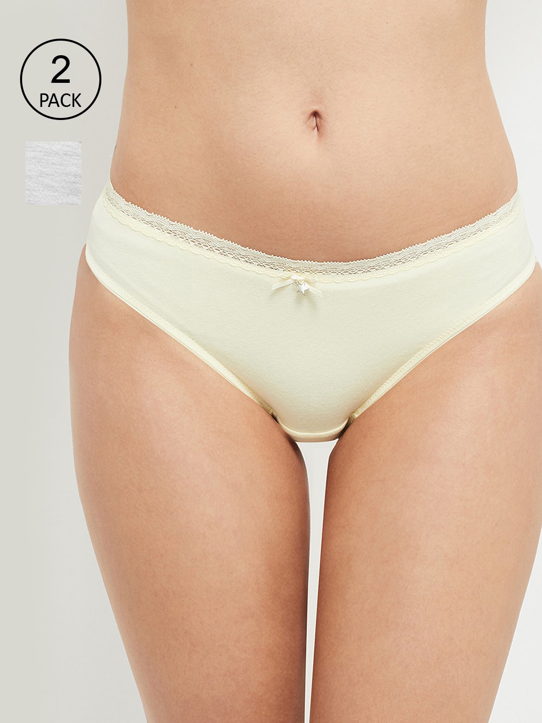 

max Women Pack Of 2 Solid Bikini Briefs PA21TNBRF02YELLOW, Yellow