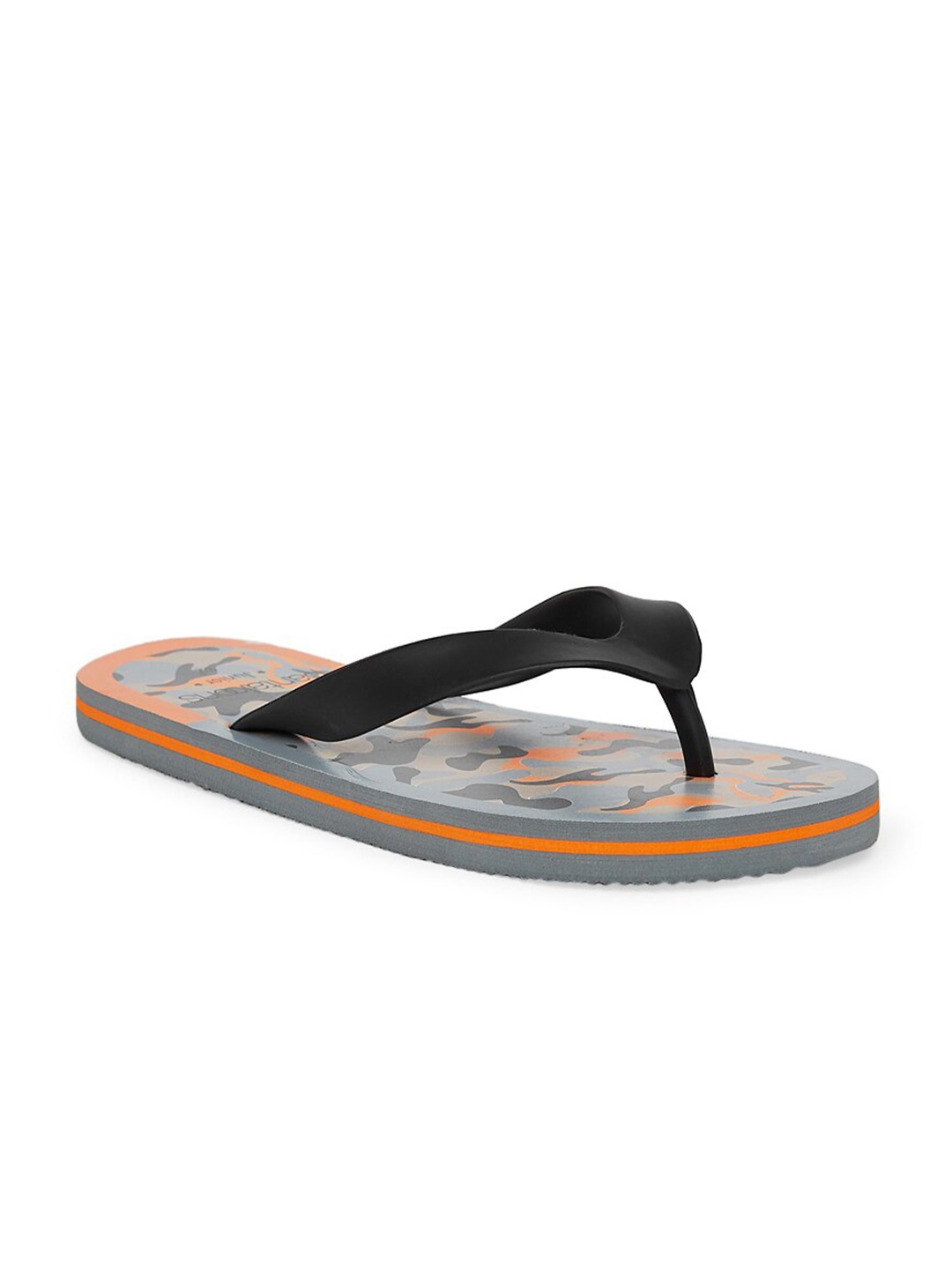 

Pantaloons Junior Boys Orange & Black Printed Thong Flip-Flops