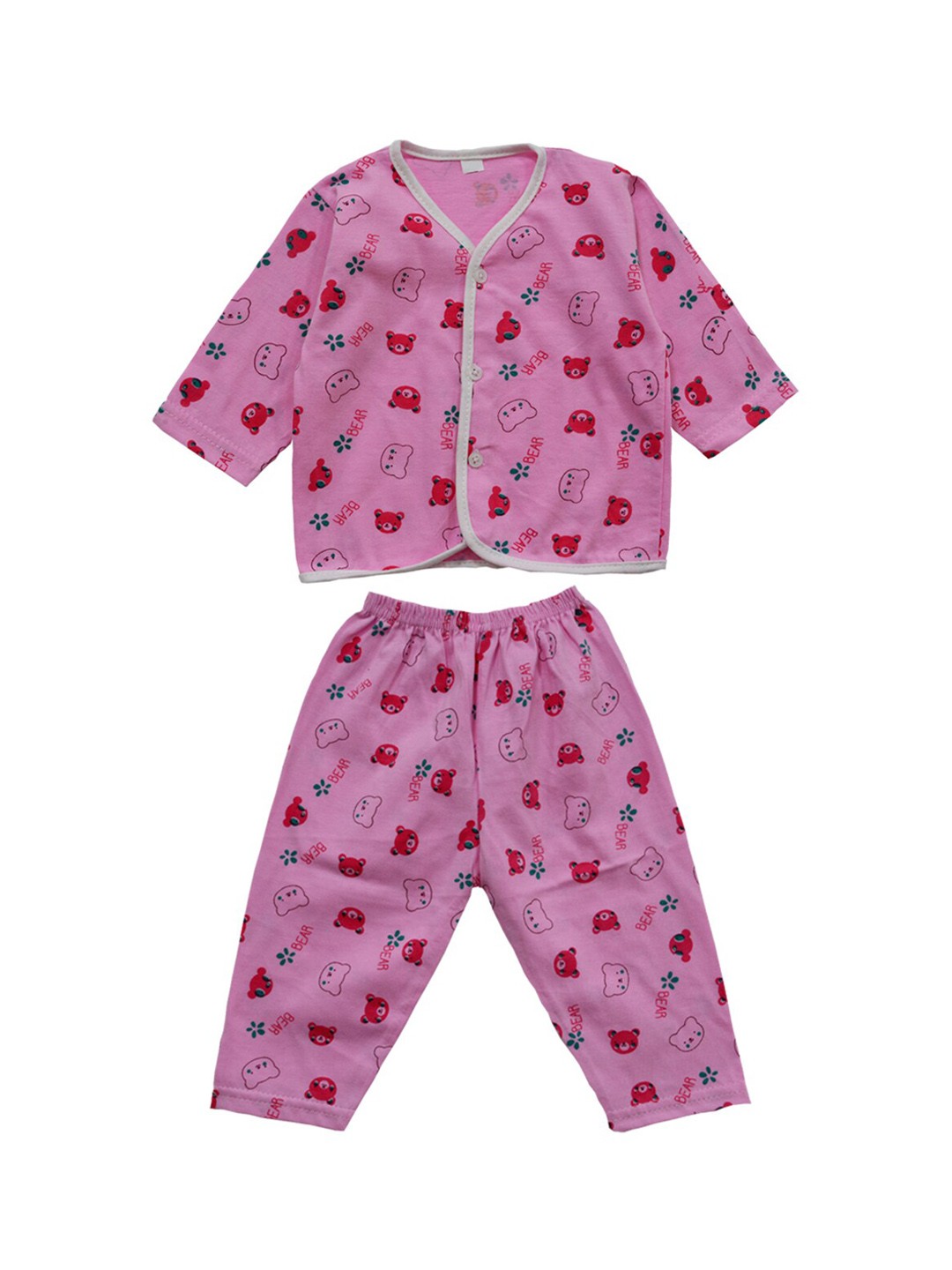 

Little Angels Girls Pink & White Printed Cotton Gift Apparel Set- 2pieces
