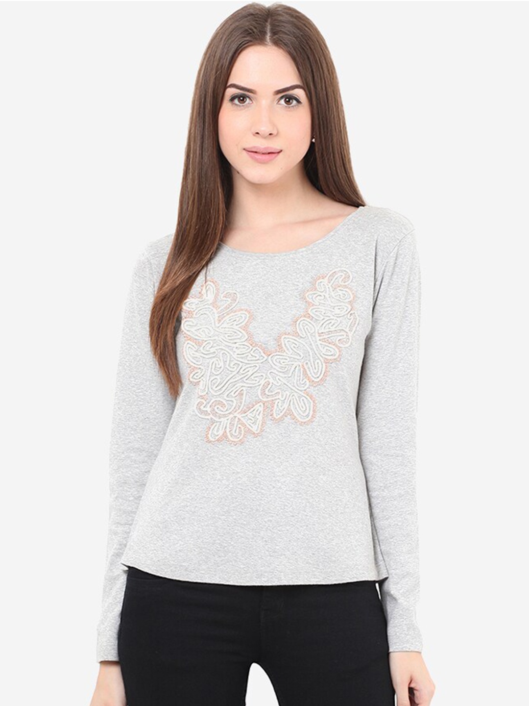 

Porsorte Women Grey Printed Sweatshirt