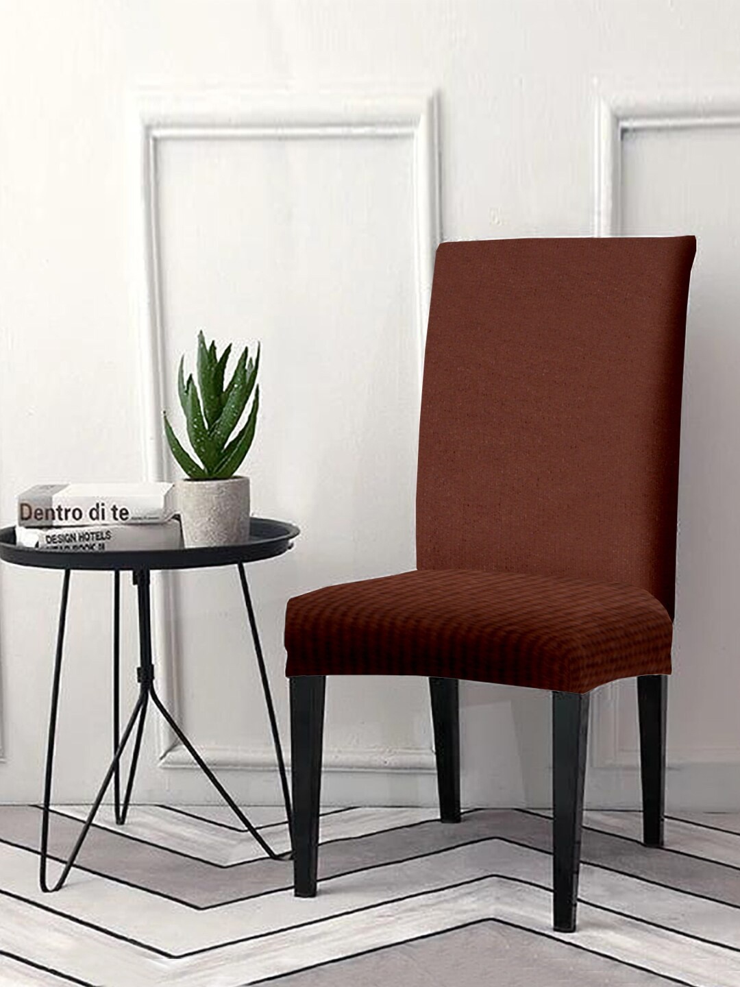 

Cortina Set Of 4 Brown Solid Chair Covers