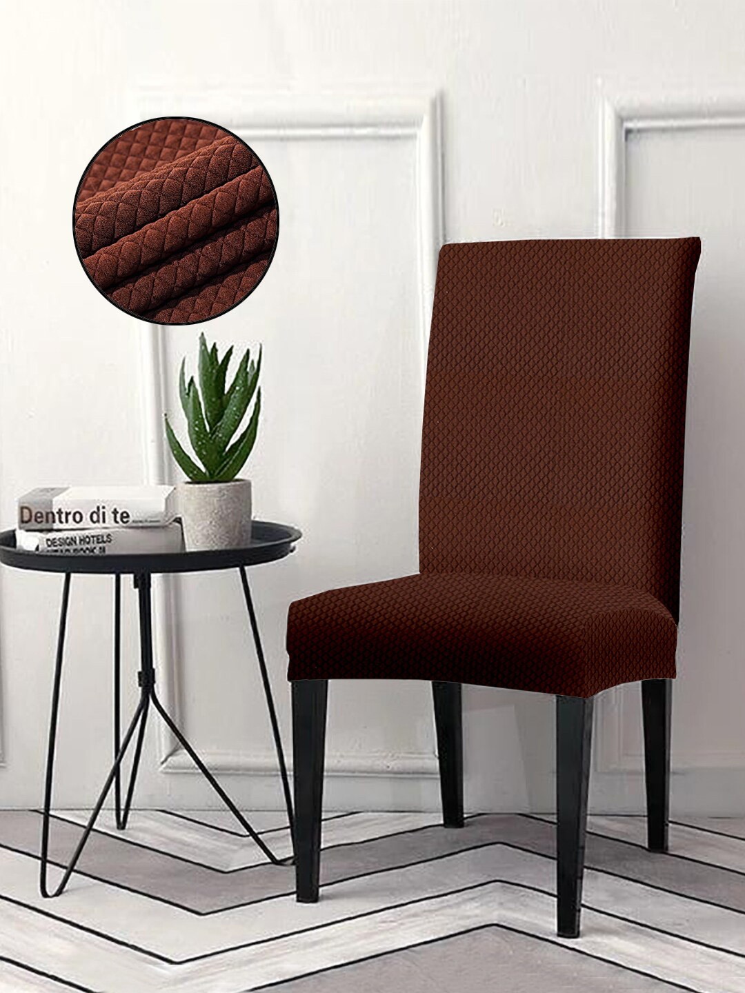 

Cortina Brown Solid Chair Cover