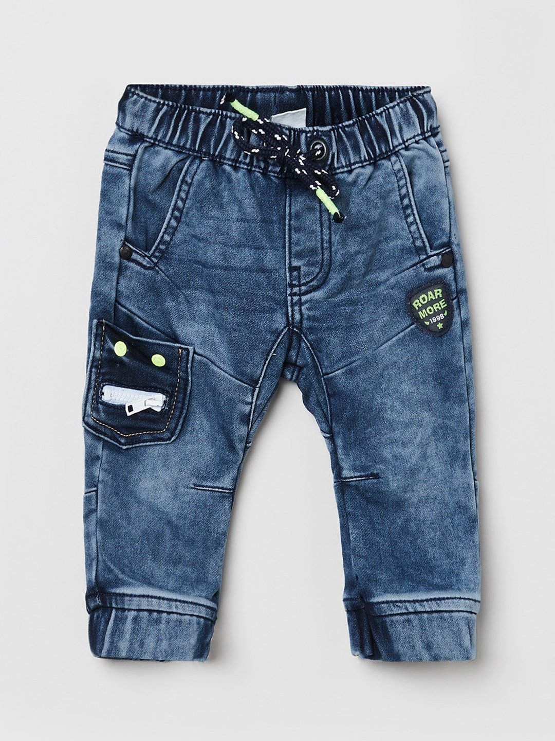 

max Boys Blue Slim Fit Heavy Fade Jeans