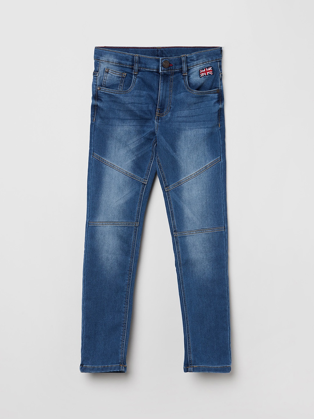 

max Boys Blue Slim Fit Heavy Fade Jeans