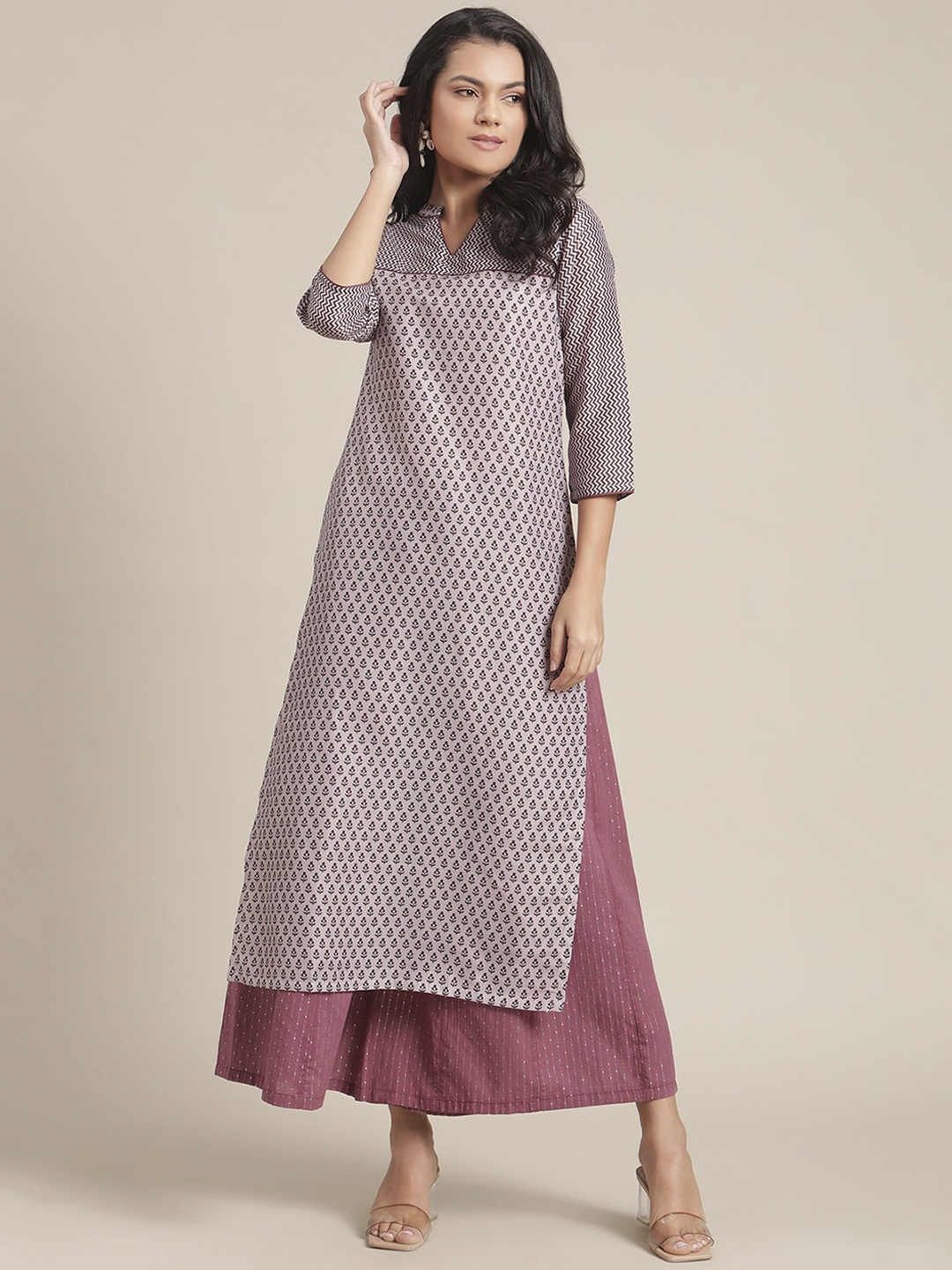 

Varanga Women Mauve Ethnic Motifs Printed Kurta