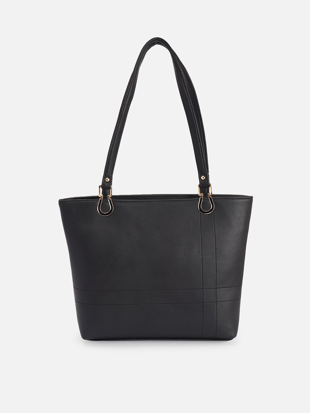 

ATHLISIS Black PU Structured Shoulder Bag