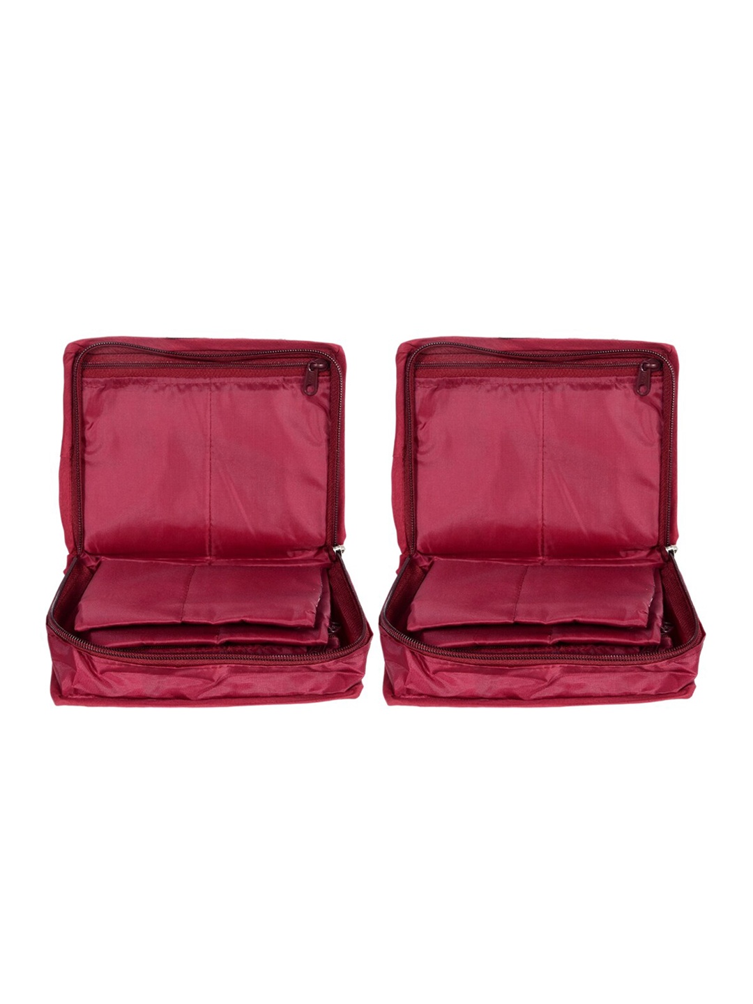 

Kuber Industries Set Of 2 Maroon Solid Jewellery Organizers