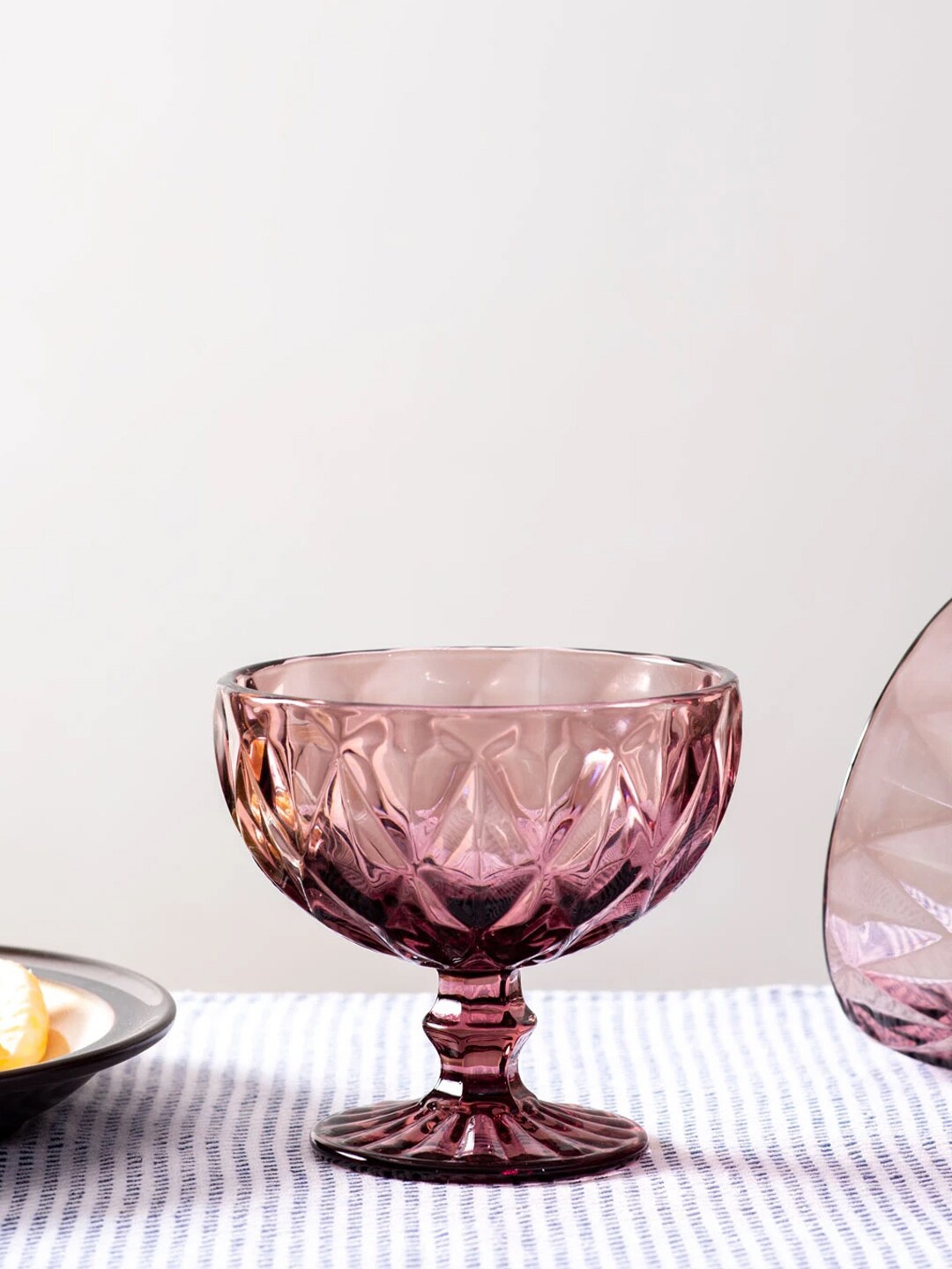 

THEDECORKART Set Of 2 Purple Textured Dishwasher Safe Cocktail Glass