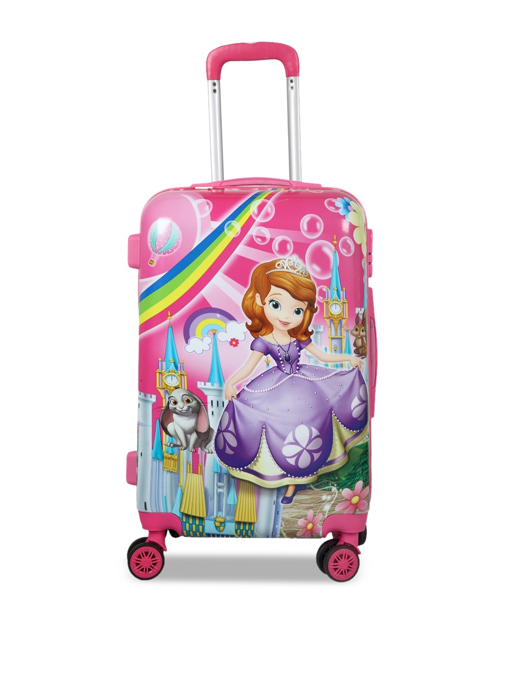 

Disney Kids Pink & Purple Printed Hard-Sided Cabin Trolley Bag