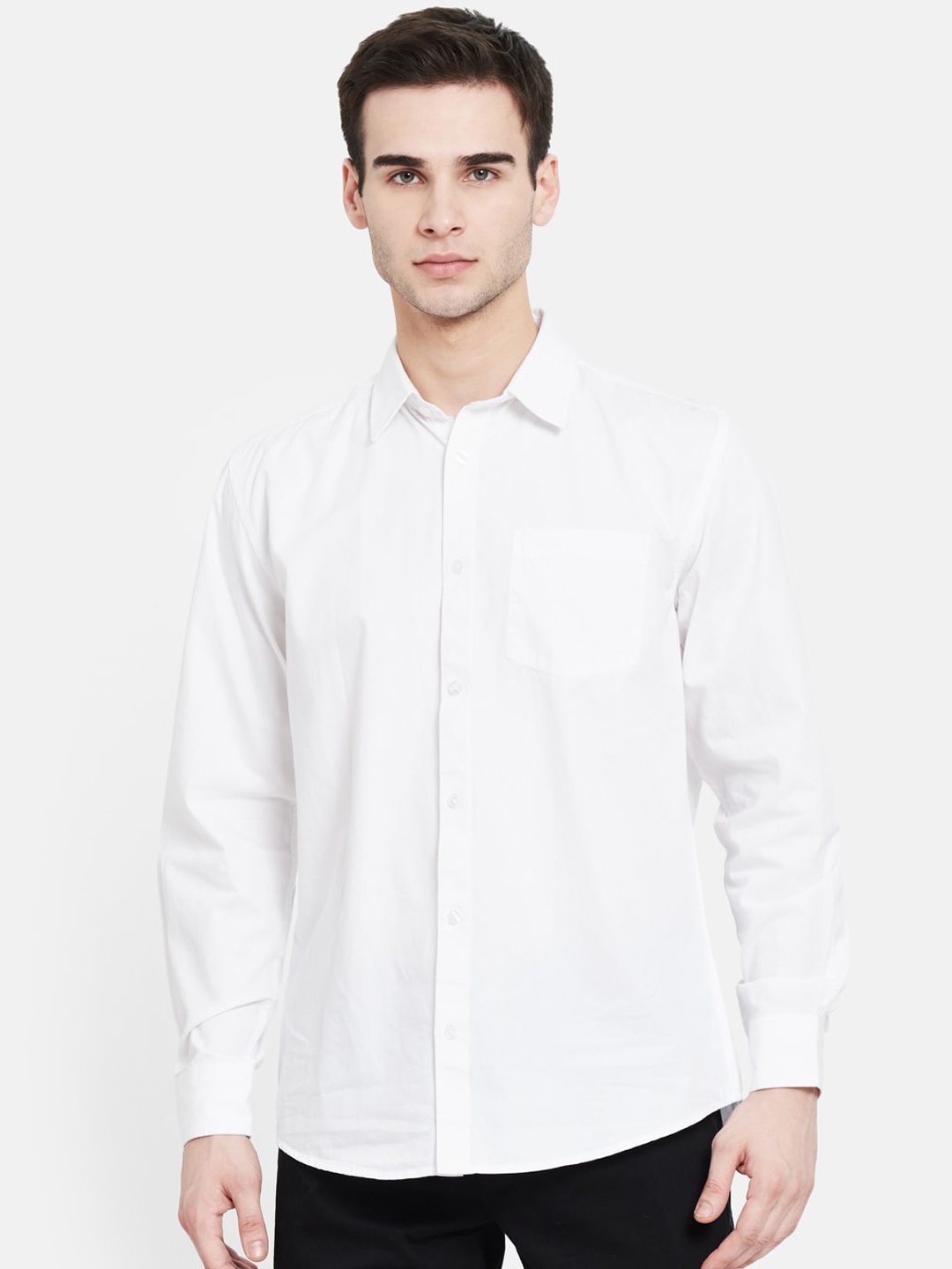 

METTLE Men White Opaque Casual Shirt