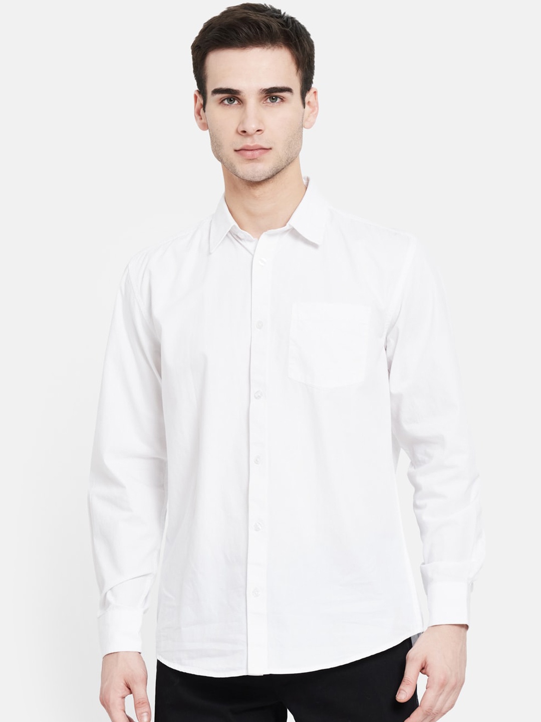 

METTLE Men White Opaque Casual Shirt