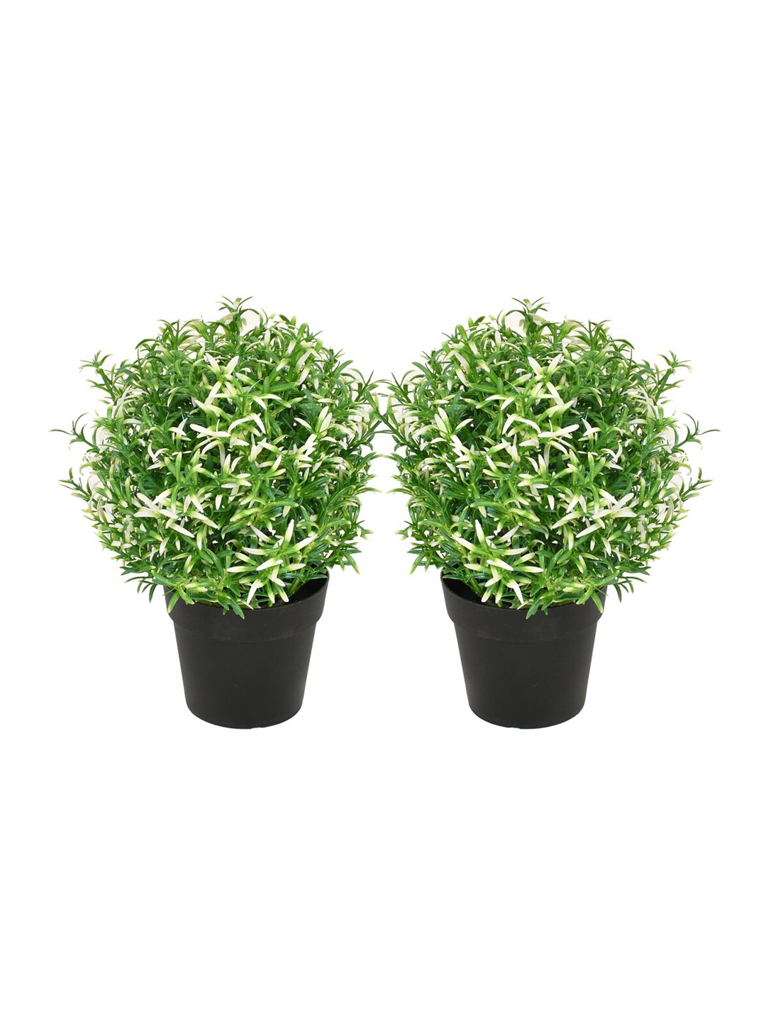 

Kuber Industries Set Of 2 Green Artificial Mini Potted Plastic Plants