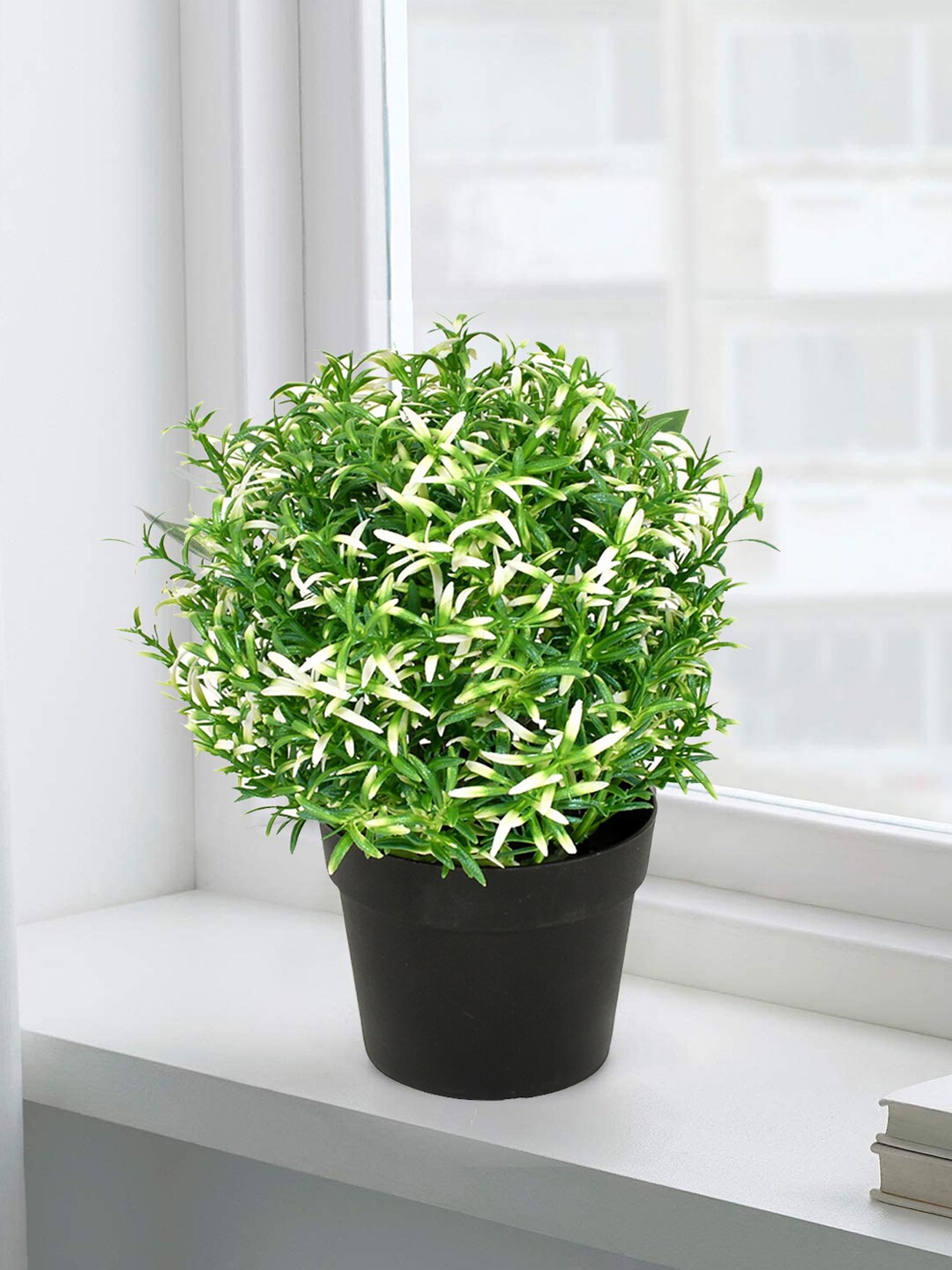 

Kuber Industries Green Artificial Mini Potted Plastic Plants