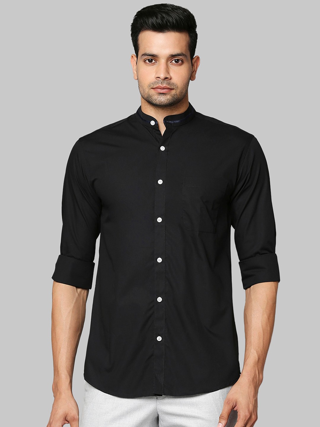 

Park Avenue Men Black Slim Fit Opaque Formal Shirt