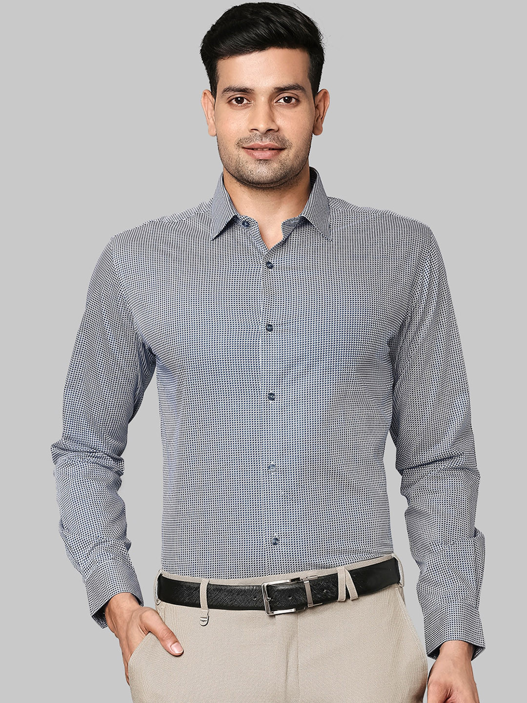 

Park Avenue Men Blue Slim Fit Printed Formal Shirt