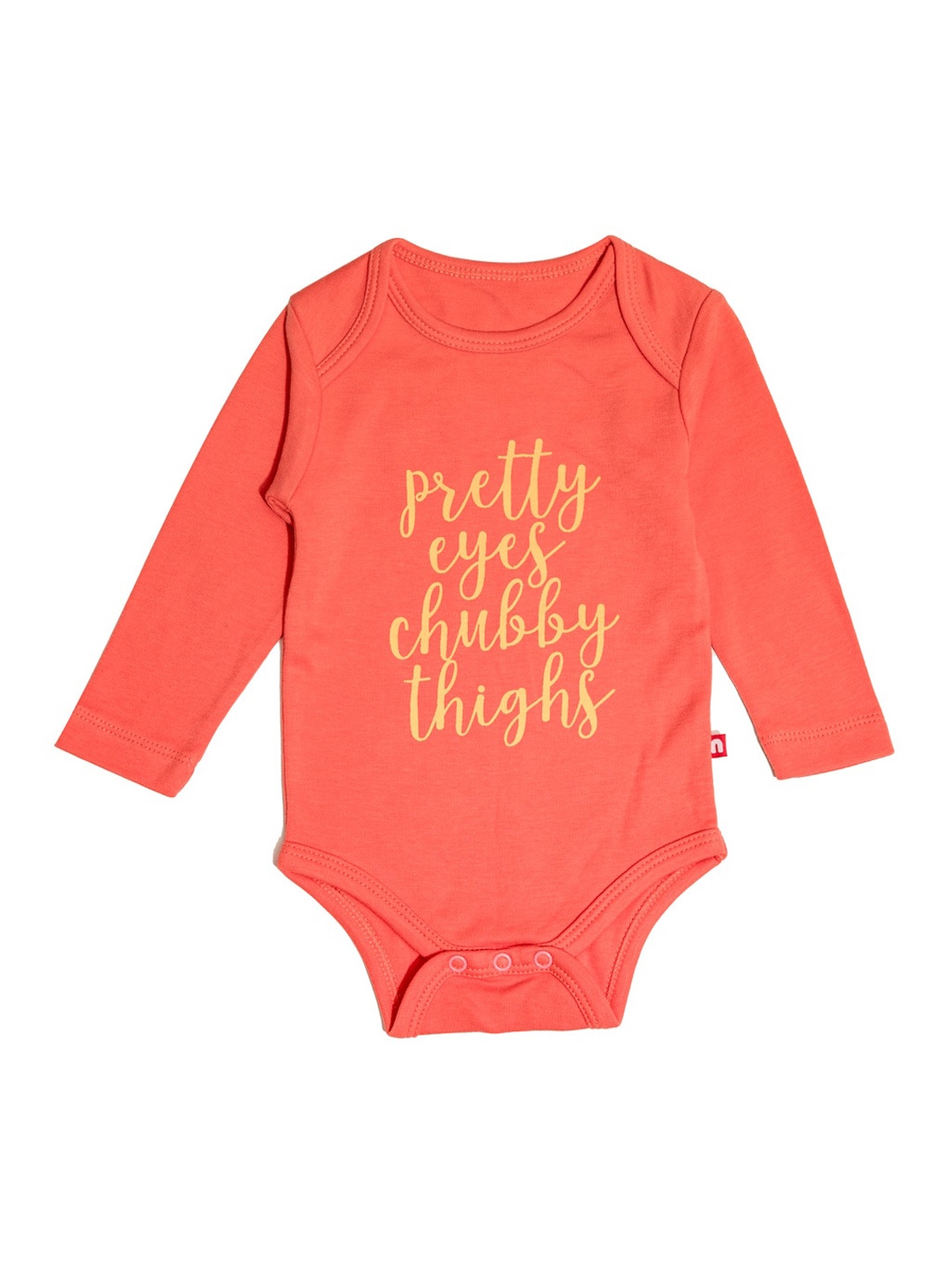 

Nino Bambino Infant Girls Orange & Yellow Printed Pure Organic Cotton Bodysuit