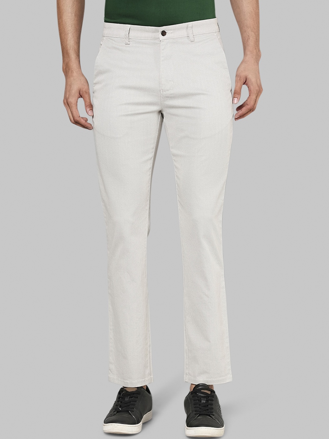 

Park Avenue Men Grey Printed Trousers
