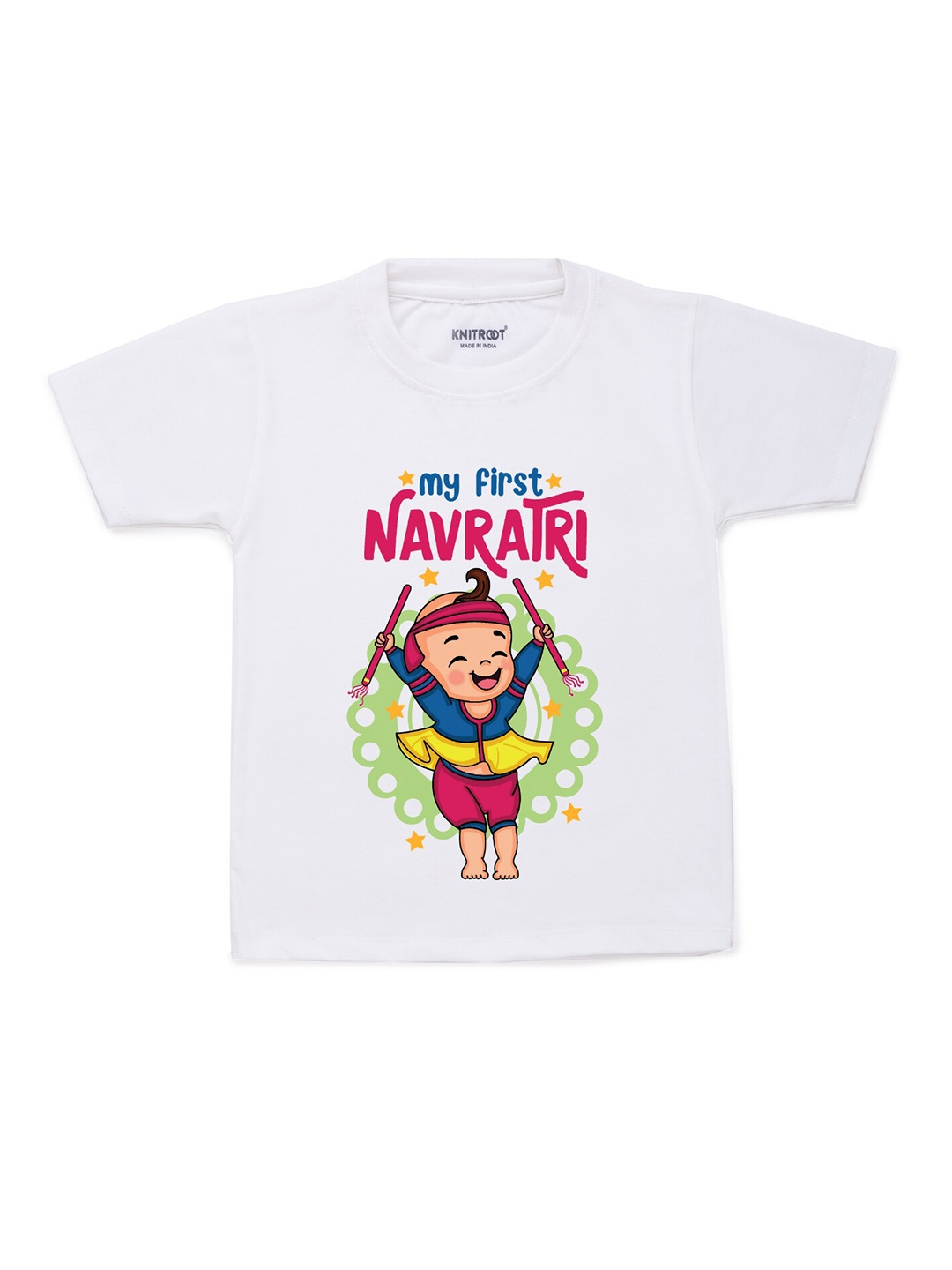 

KNITROOT Unisex Kids White V-Neck T-shirt
