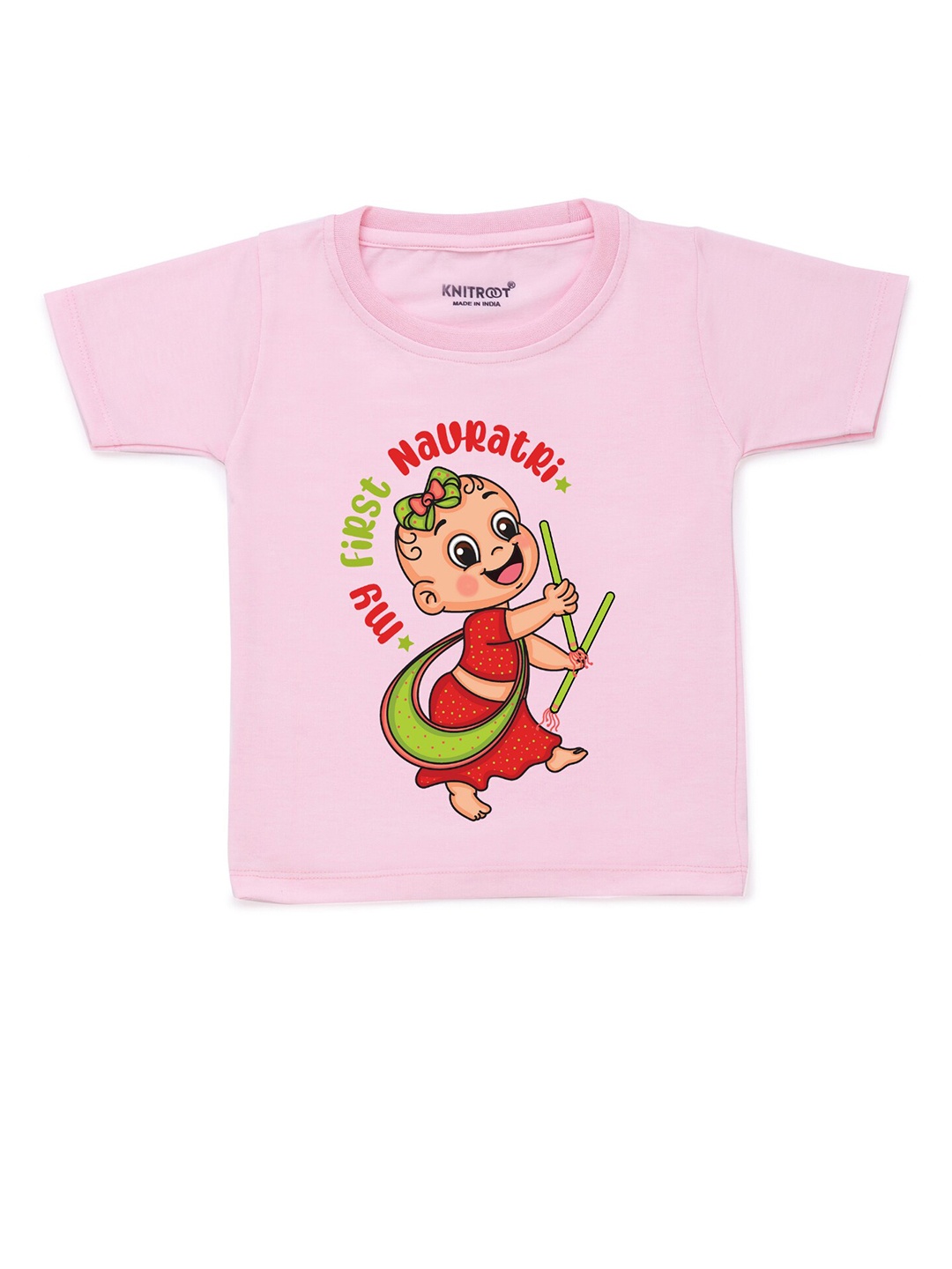 

KNITROOT Unisex Kids Pink Graphic Printed T-shirt