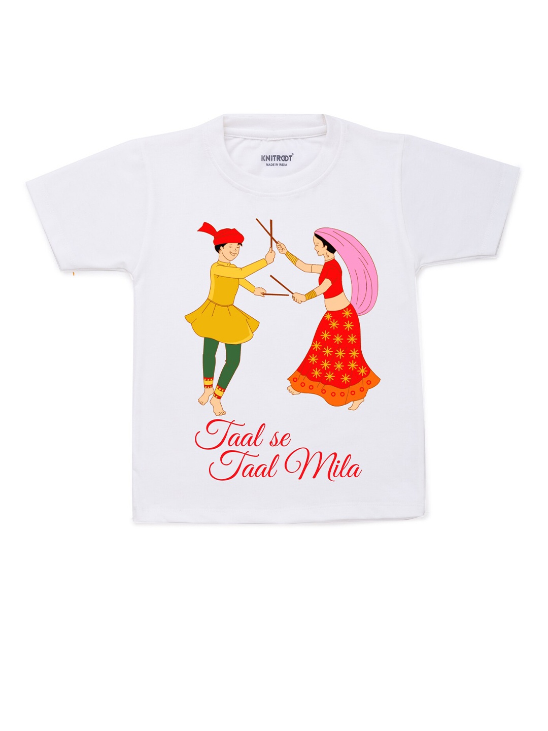 

KNITROOT Kids White & Red Printed T-shirt