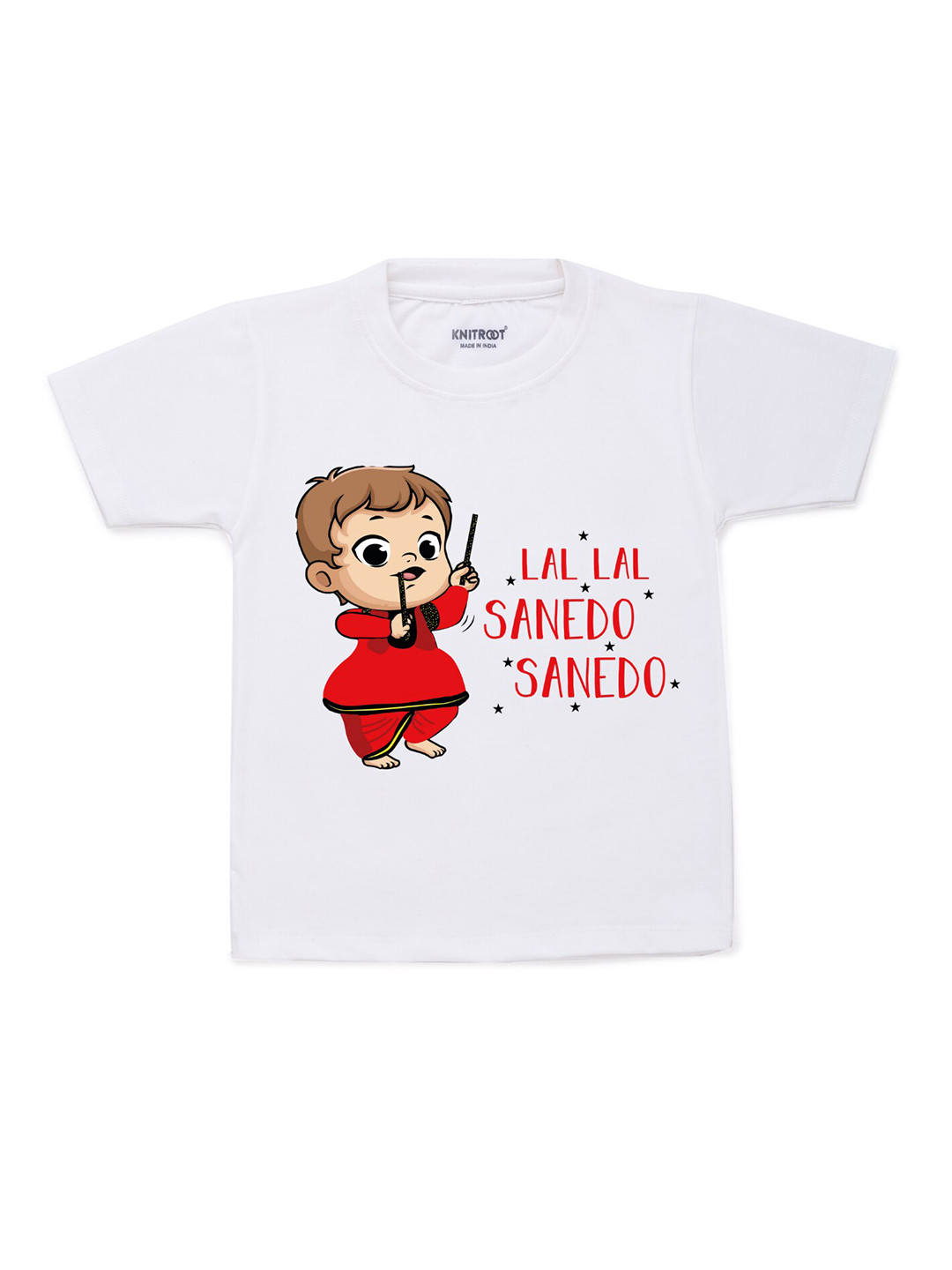 

KNITROOT Unisex Kids White Graphic Printed T-shirt