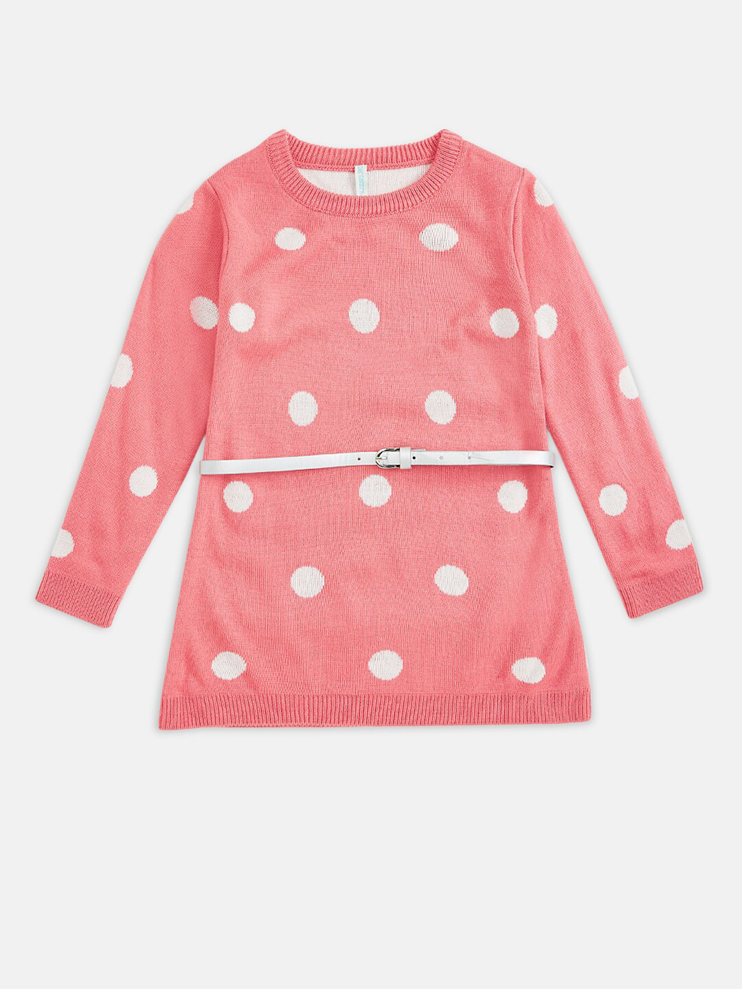 

Pantaloons Junior Girls Rose & White Printed Longline Pullover