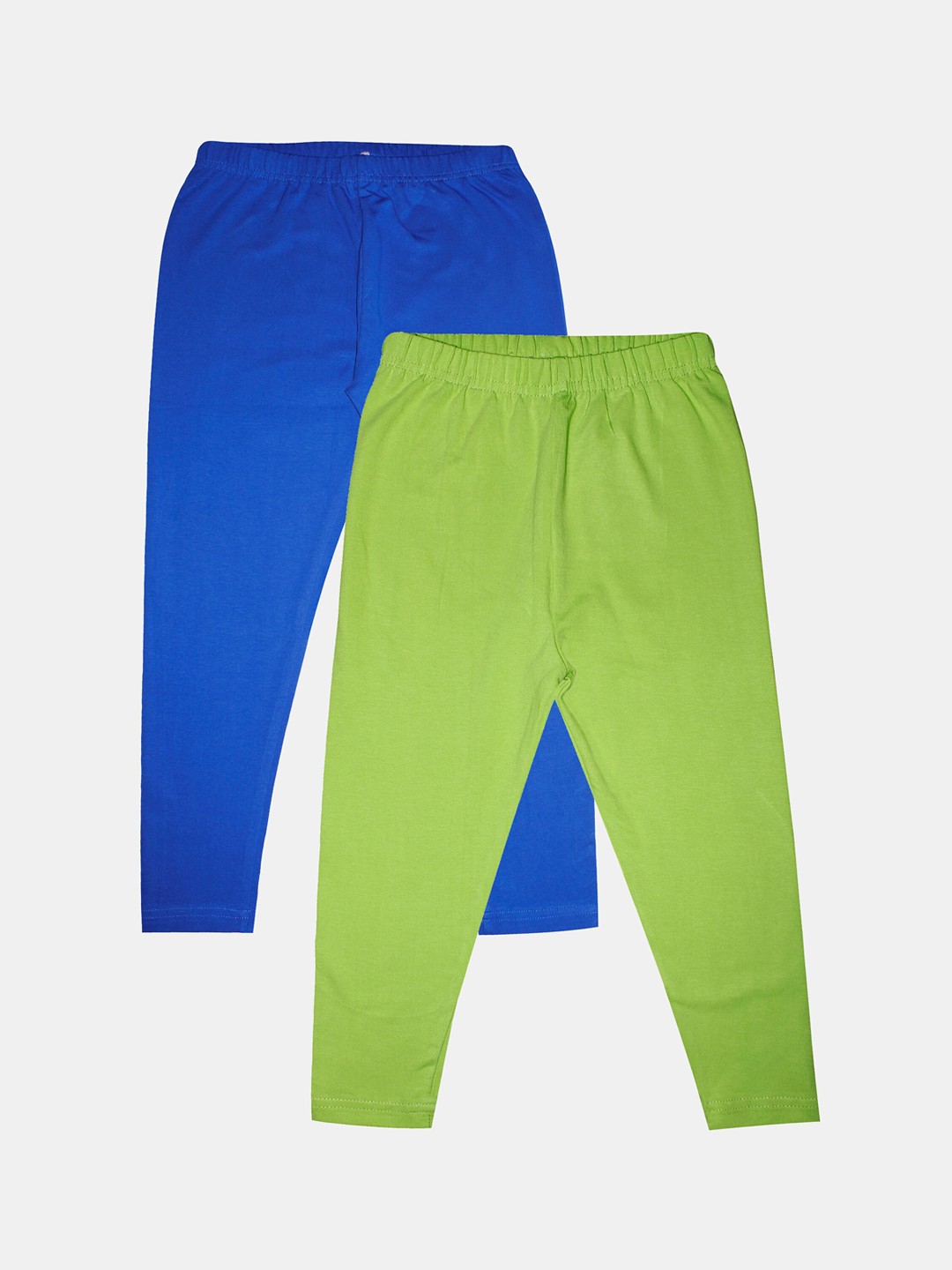 

KiddoPanti Girls Pack Of 2 Solid Ankle-Length Leggings, Green