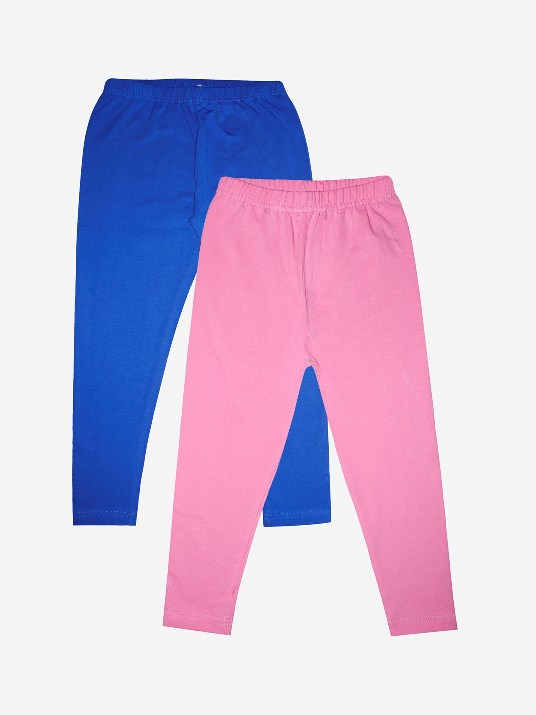 

KiddoPanti Girls Pack Of 2 Solid Ankle Length Leggings, Pink