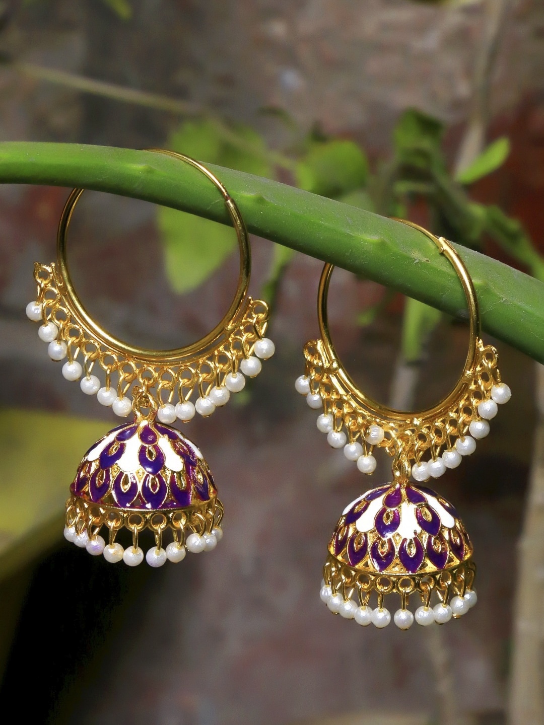 

Crunchy Fashion Gold-Plated Contemporary Jhumkas Earrings