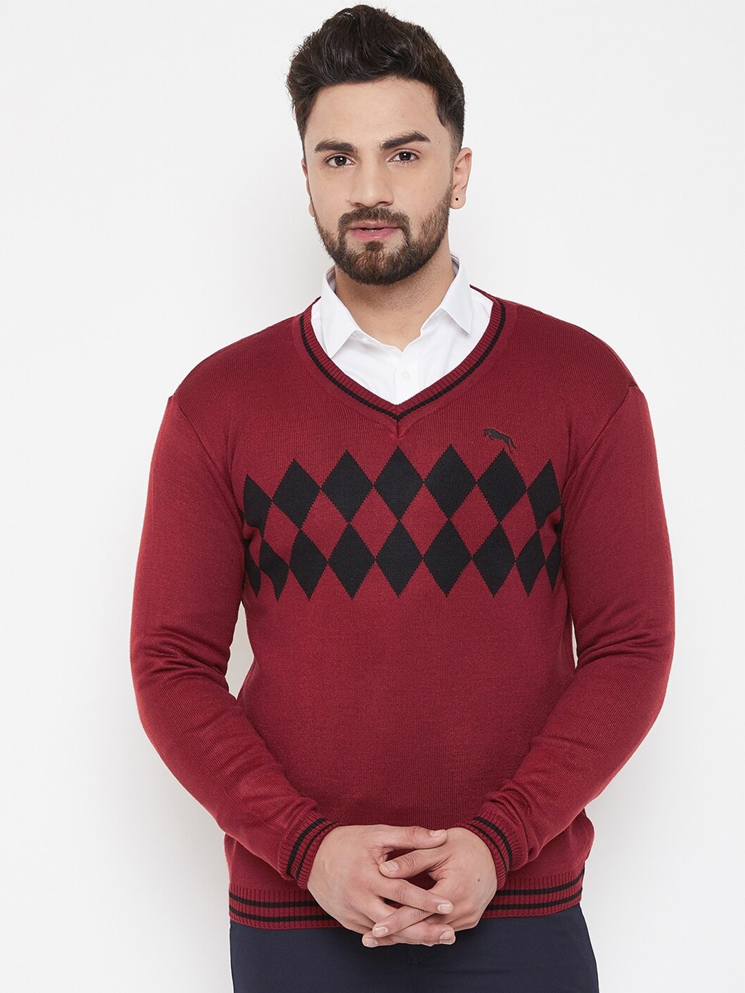 

JUMP USA Men Red & Black Pullover