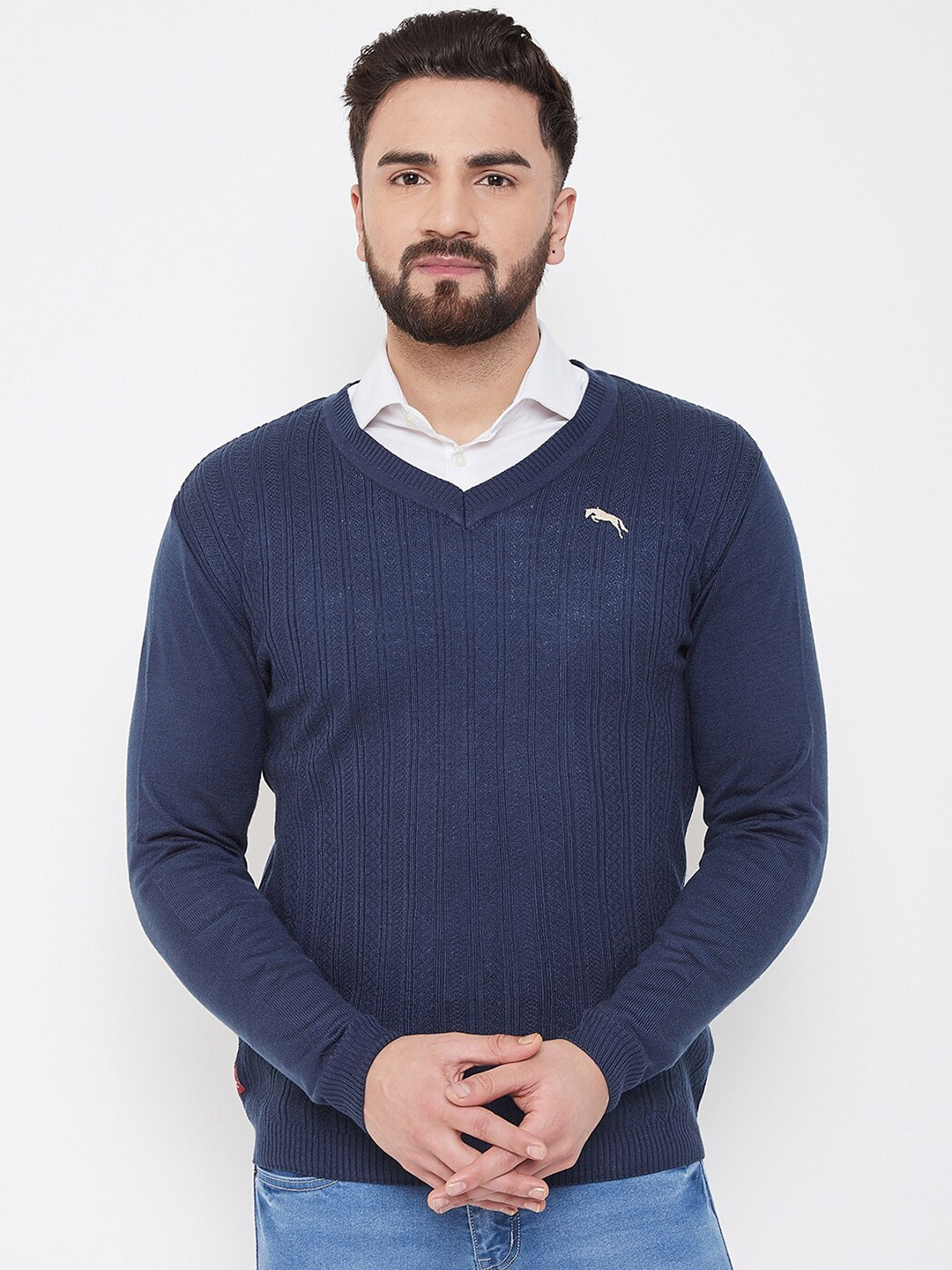 

JUMP USA Men Navy Blue Pullover