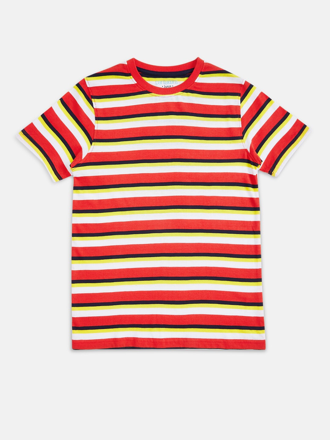 

Pantaloons Junior Boys Red & White Striped T-shirt